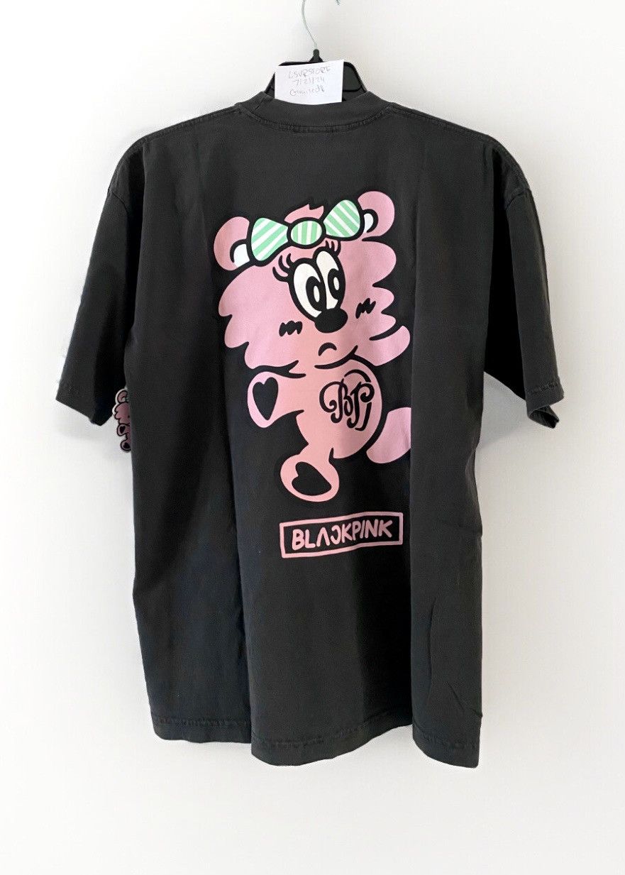 Streetwear Blackpink X Verdy Born Pink Plush Tee Black Small