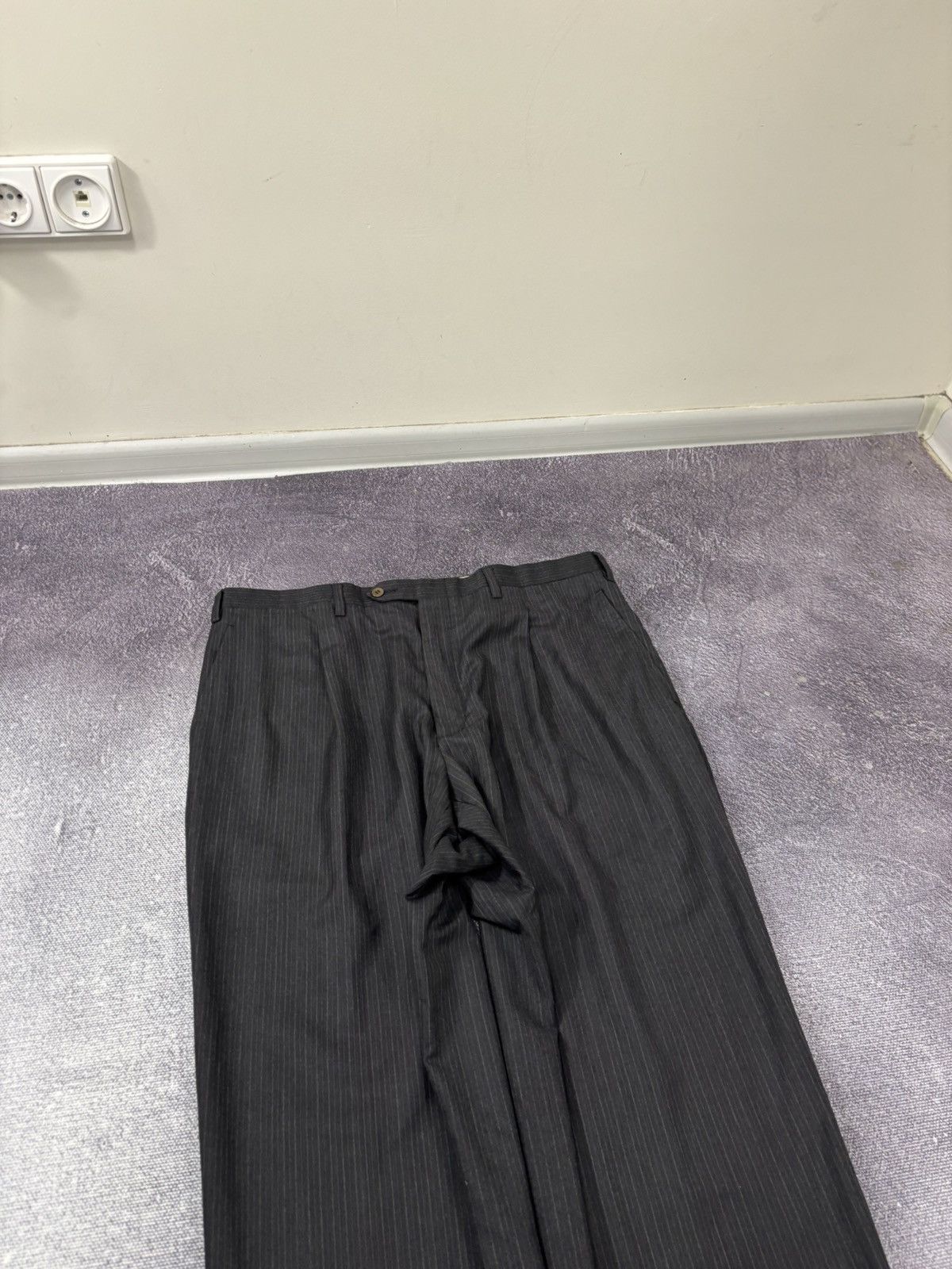 Kiton Kiton Napoli Men’s Pinstripe Gray Wool Dress Pants Trousers Size US 42 / EU 58 - 3 Thumbnail