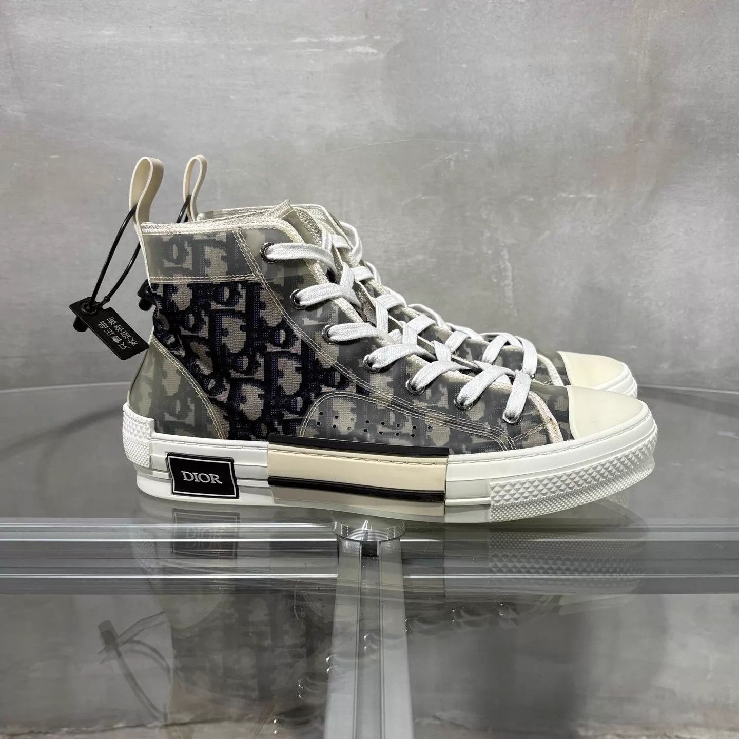 Dior Dior high-top oblique sneakers black white EUR 40 Size US 7 / EU 40 - 4 Thumbnail