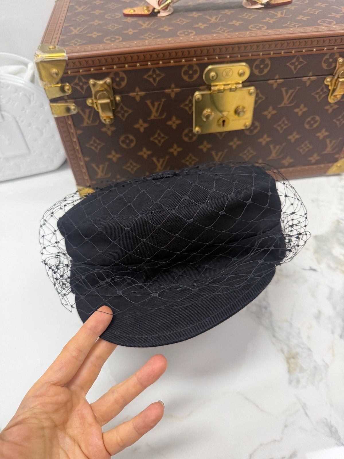 Dior Christian Dior Arty denim cap with a veil Size ONE SIZE - 4 Thumbnail