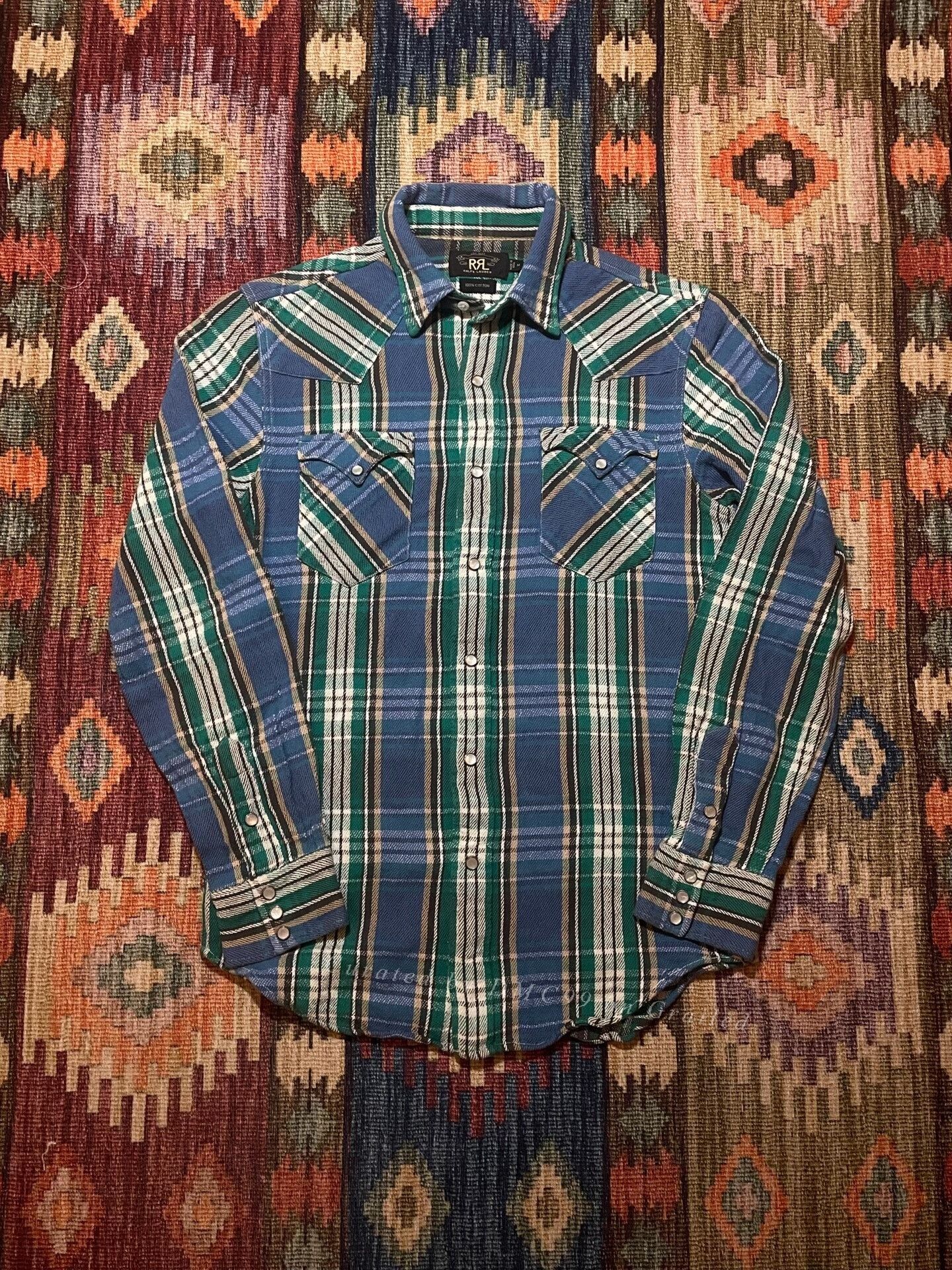 RRL Ralph Lauren RRL Vintage Point Pocket Western Shirt Size US M / EU 48-50 / 2 - 1 Thumbnail