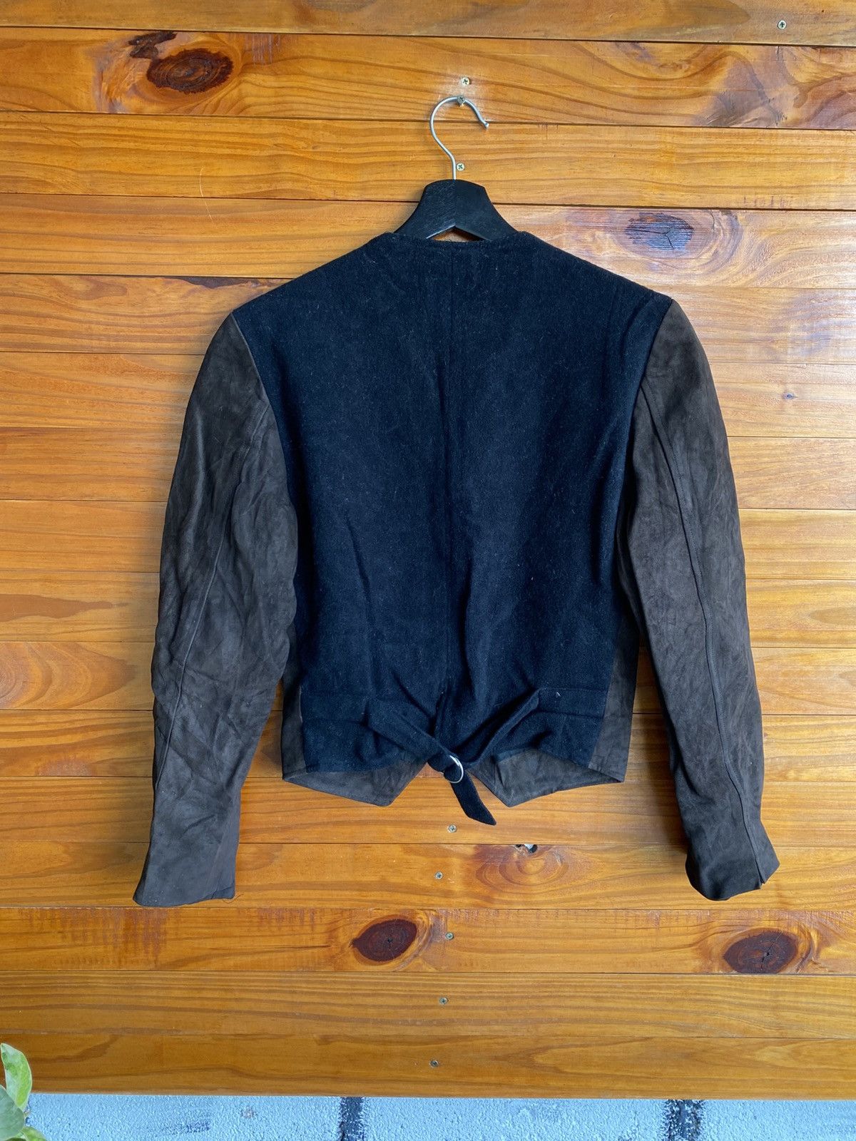 agnes b. Vintage Agnès b. Special Suede Wool Cropped Designer Jacket Size S / US 4 / IT 40 - 8 Thumbnail