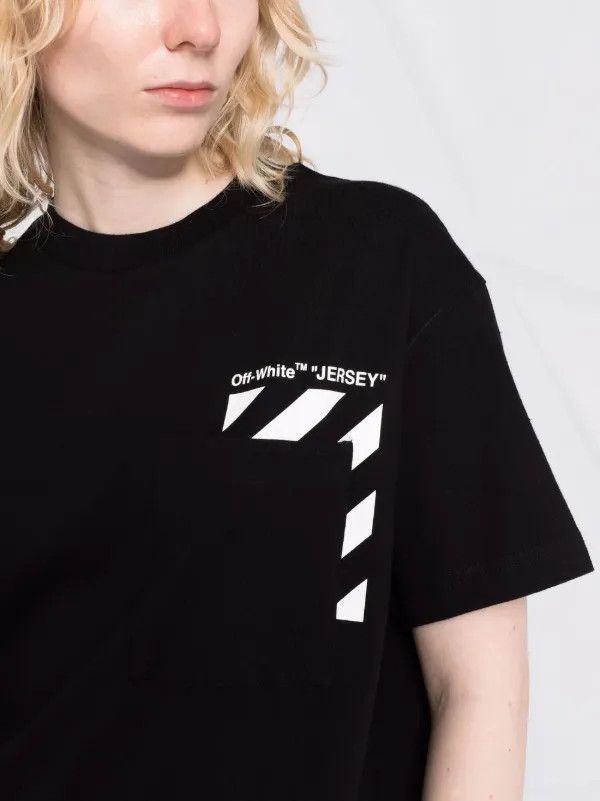 Off-White o1gr1nt0325 Diag Pocket Casual T-Shirt in Black Size XS / US 0-2 / IT 36-38 - 4 Thumbnail