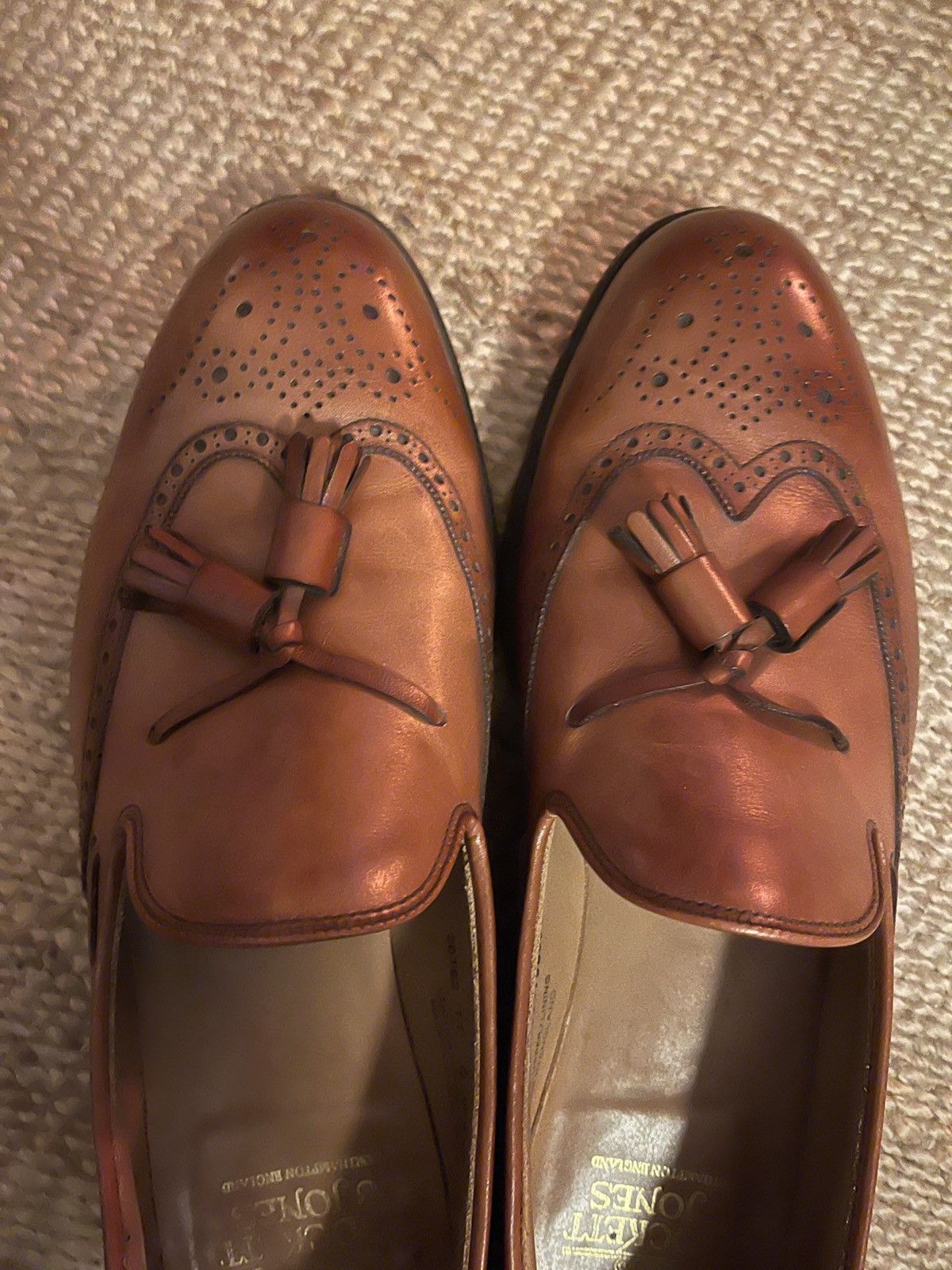 Crockett & Jones Crocket & Jones Lichfield 3 Tan Brown Leather Tassel Loafers Size US 11 / EU 44 - 3 Thumbnail