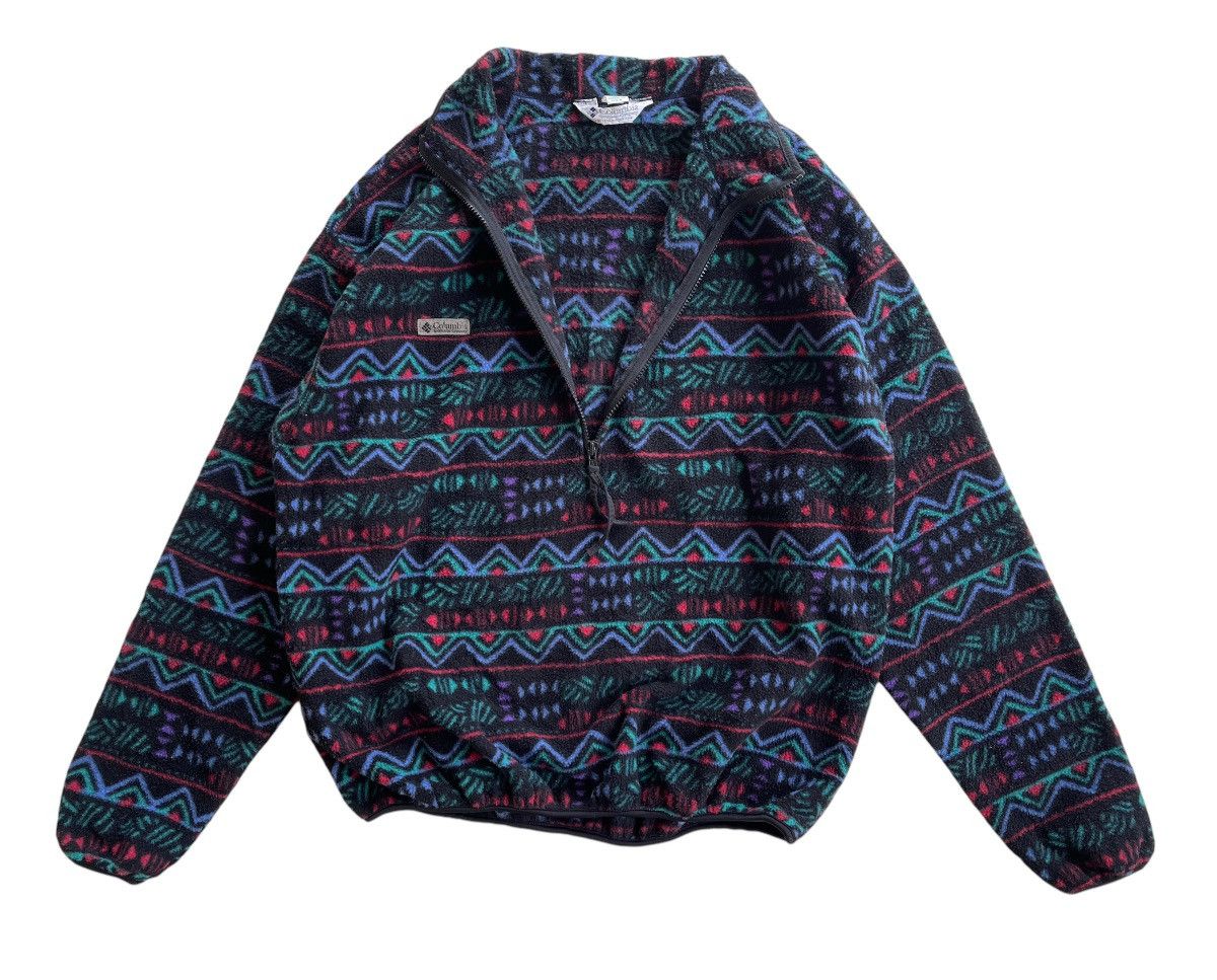 Columbia 90s Columbia Aztec Pullover Printed Fleece Size US XL / EU 56 / 4 - 3 Thumbnail