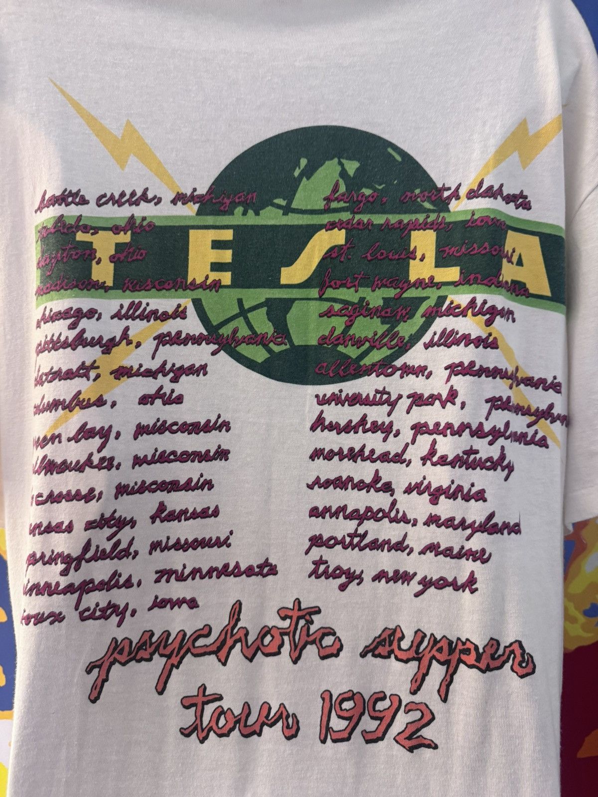 Vintage Vintage Tesla Rock Shirt Size US XL / EU 56 / 4 - 5 Thumbnail