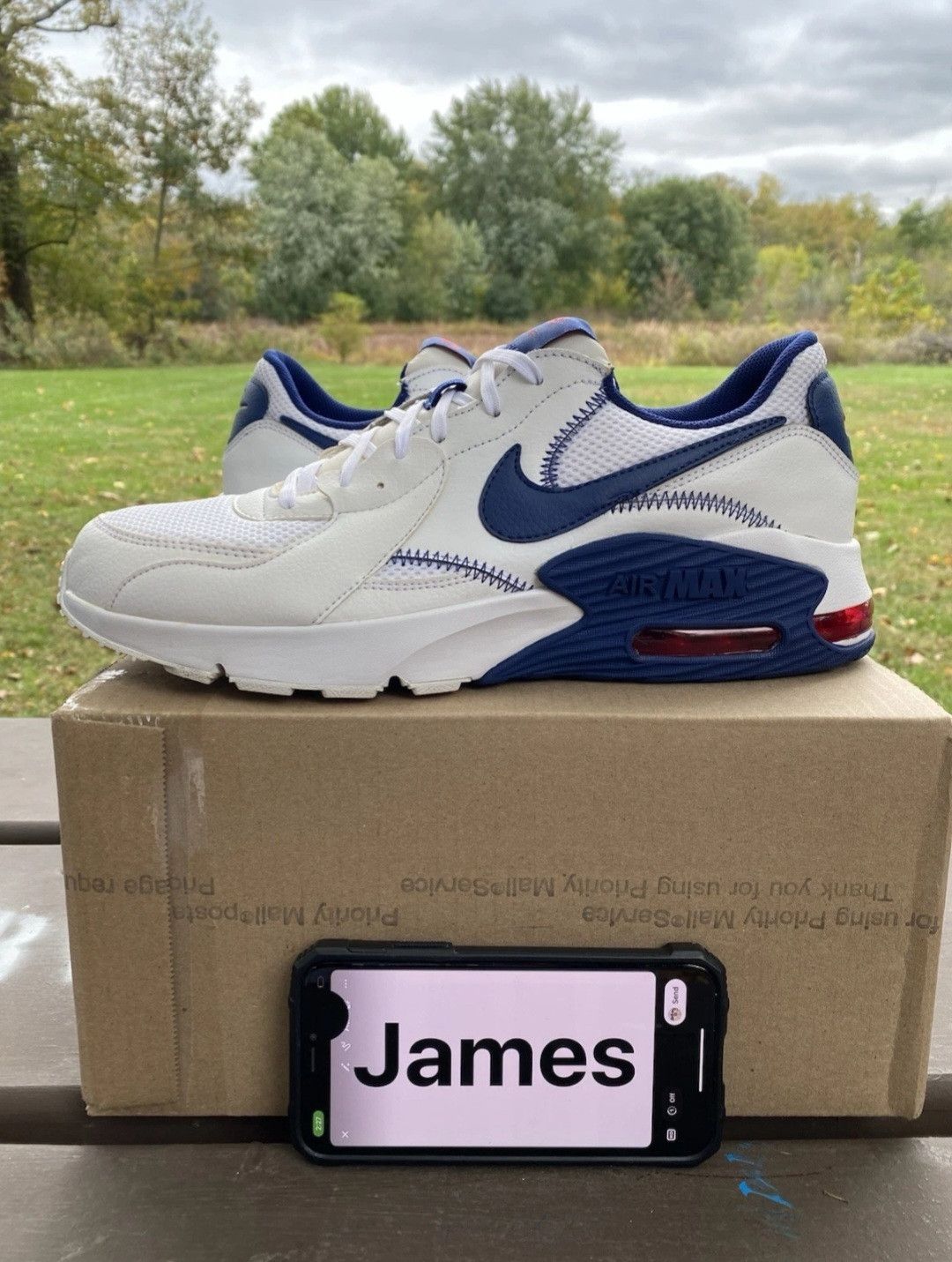 Nike Nike Air Max Excee White Deep Royal CZ9168100 Size 11.5 Men Size US 11.5 / EU 44-45 - 1 Thumbnail