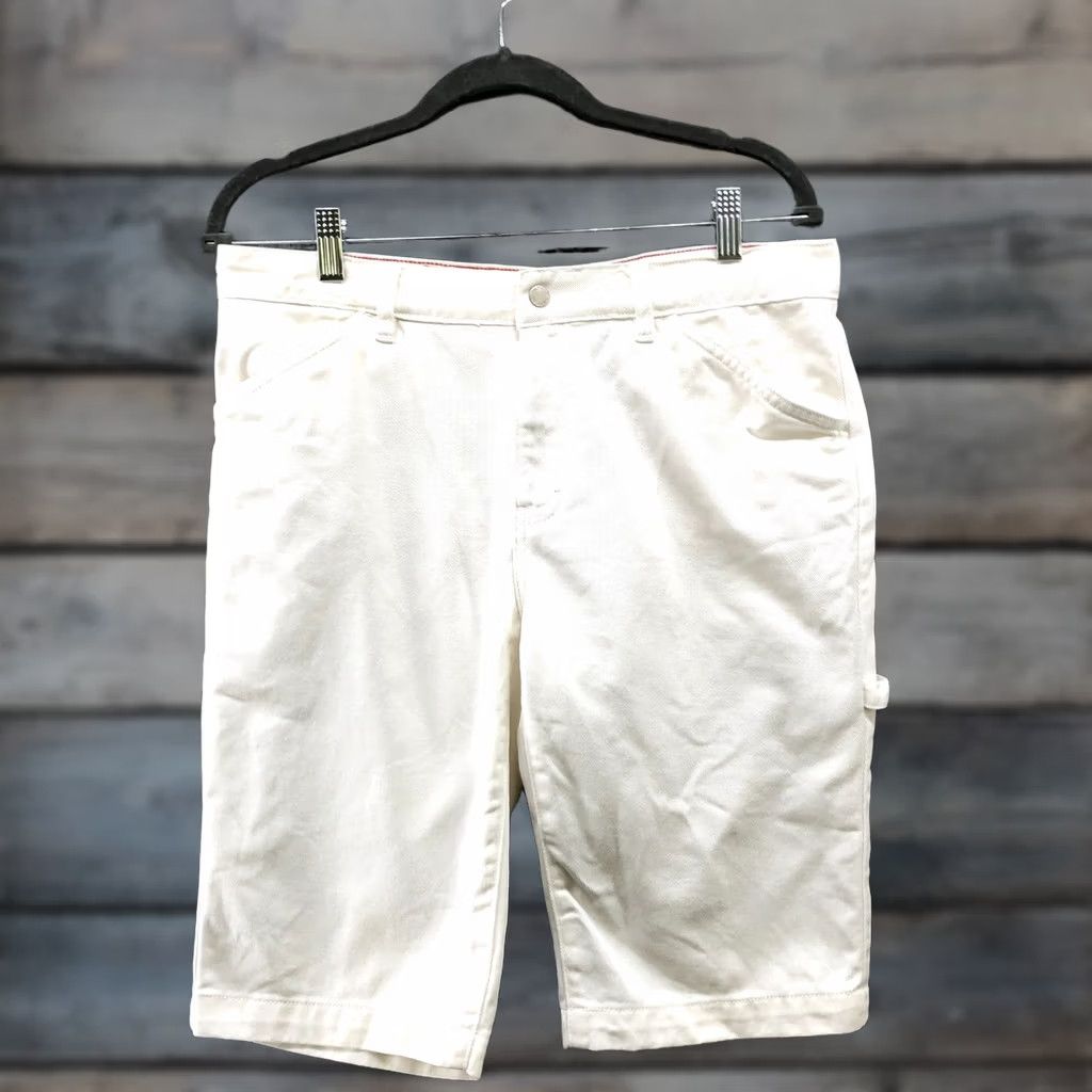 Tommy Hilfiger VINTAGE Tommy Hilfiger Carpenter Jeans Shorts Womens Size 10 White Y2K 2000s Size 32" / US 10 / IT 46 - 1 Thumbnail
