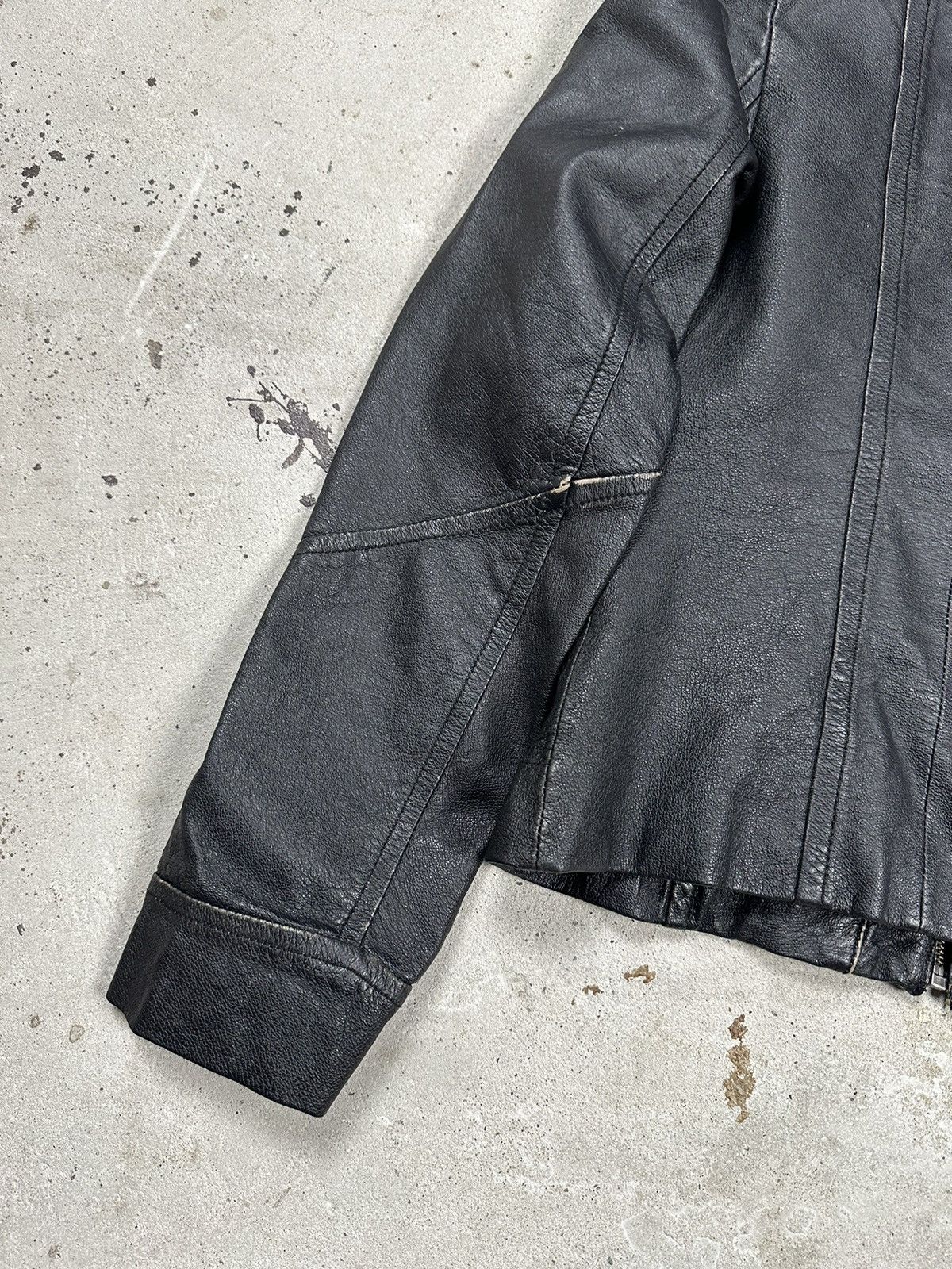 Vintage Vintage Y2K Moto Biker Black Leather Jacket Utility Size US S / EU 44-46 / 1 - 12 Thumbnail