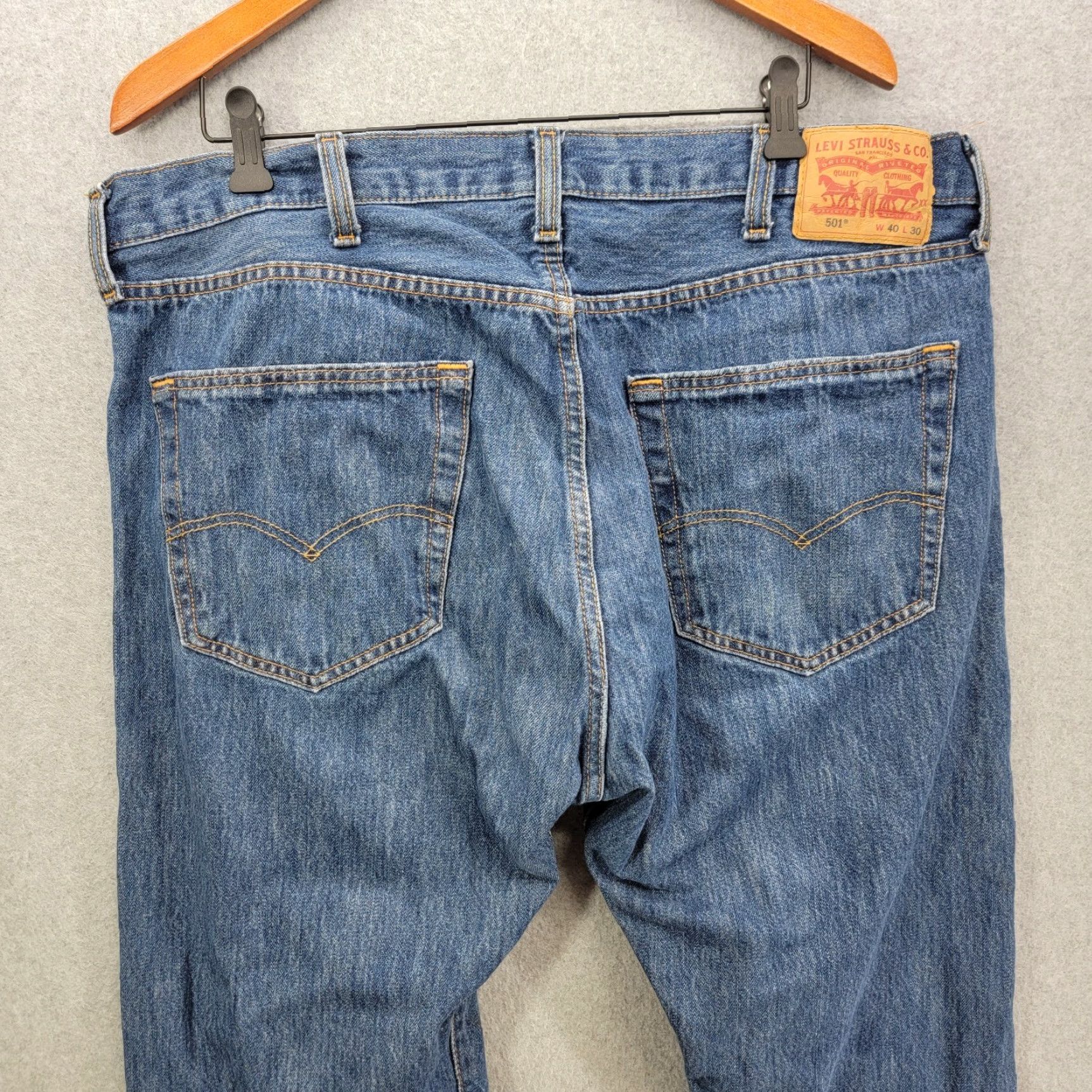 Vintage Levi’s 501 Jeans Size 40 X 30 Dark Blue Button Front Jeans Men Regular Inseam 30 Size US 40 / EU 56 - 6 Thumbnail