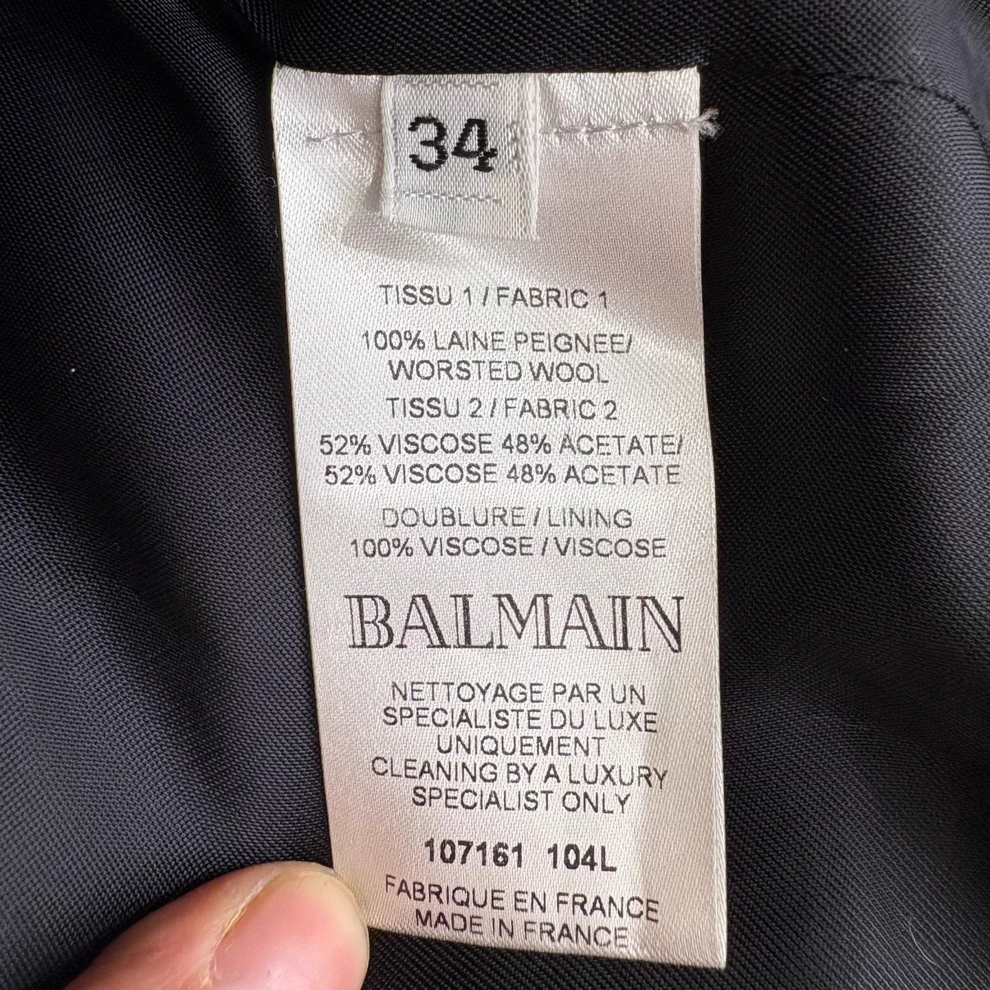 Balmain BALMAIN women's black peak lapel double-breasted blazer Size XS / US 0-2 / IT 36-38 - 5 Thumbnail