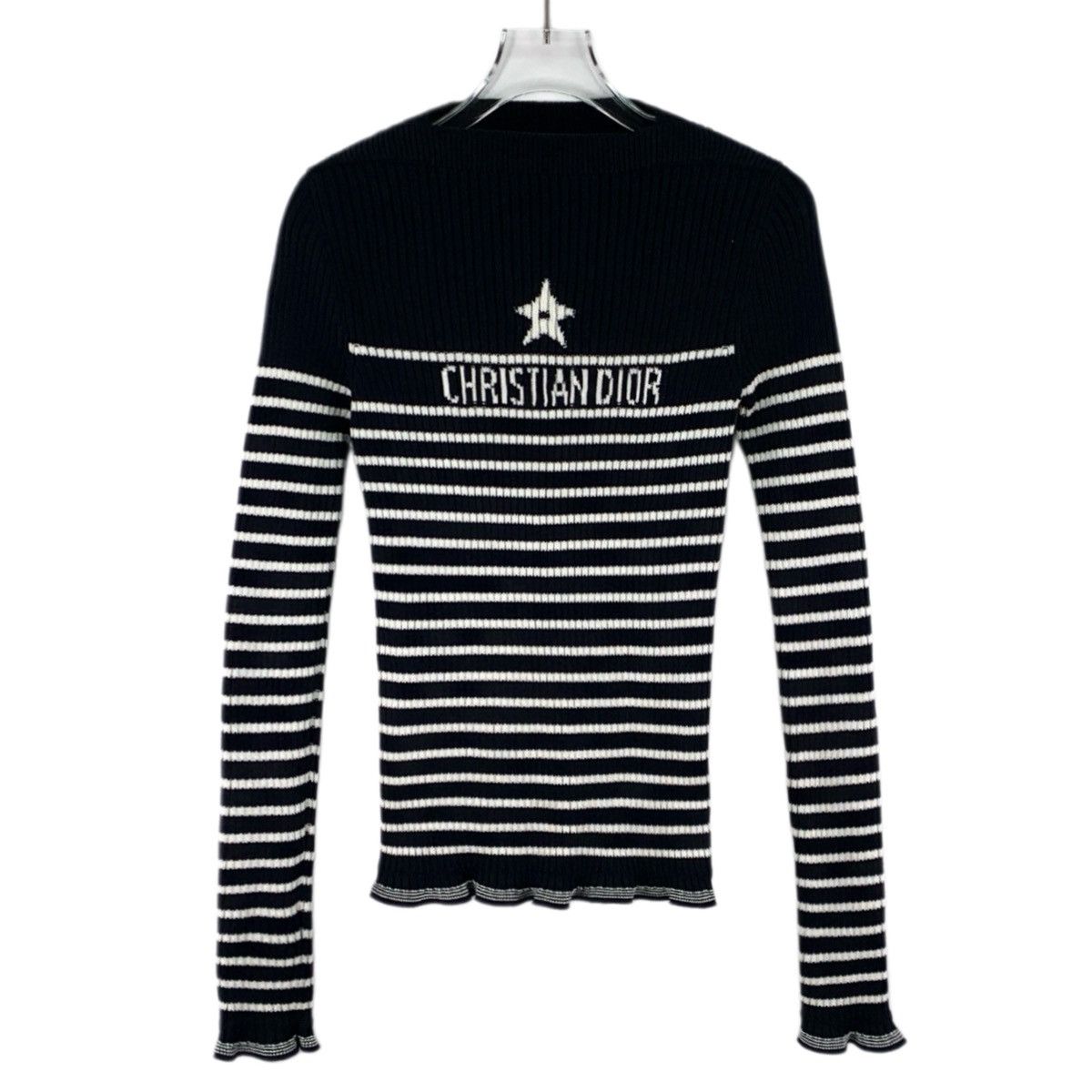Dior Dior Striped Letter Long Sleeve Knit Sweater K26WX Size S / US 4 / IT 40 - 1 Thumbnail