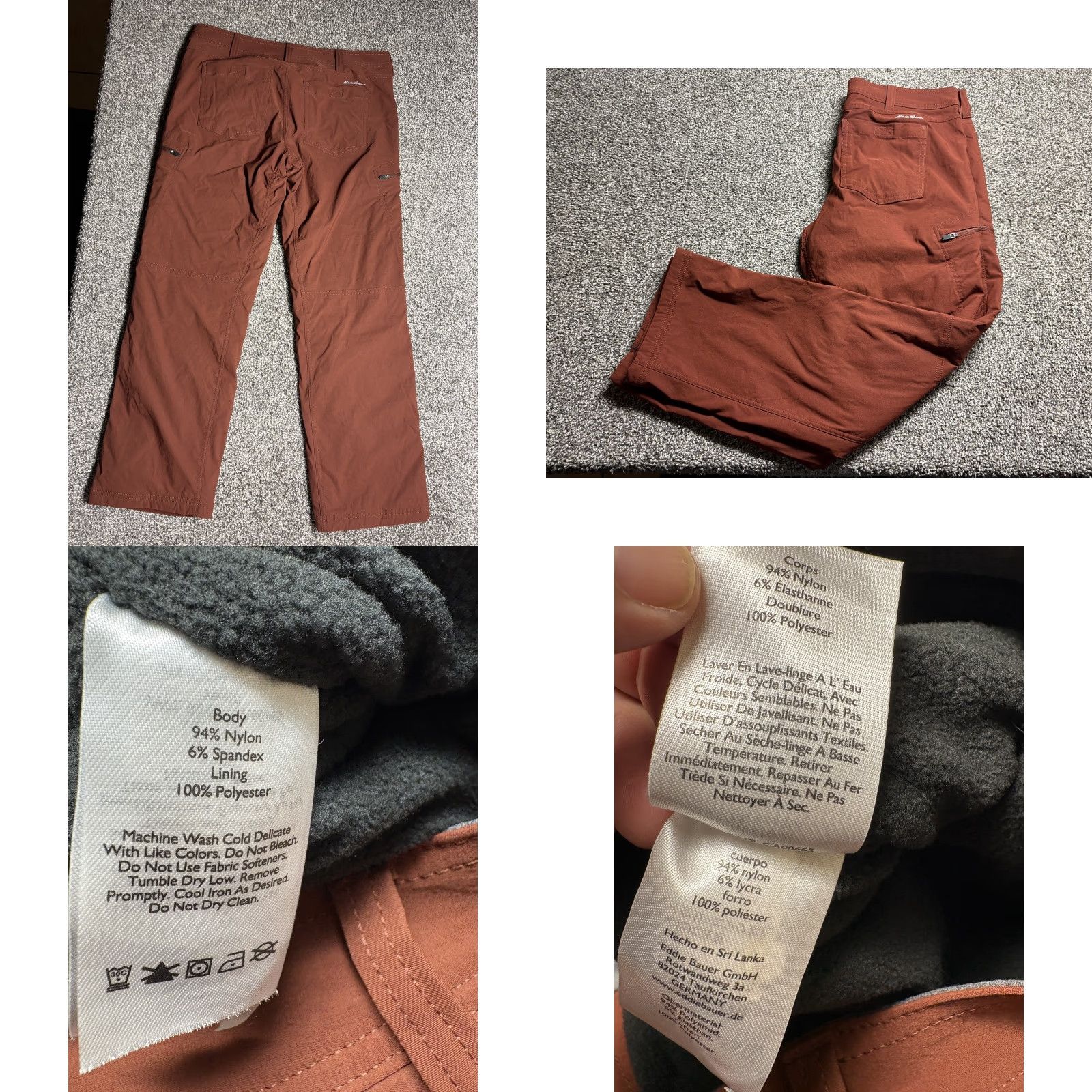 Eddie Bauer VINTAGE? No — Eddie Bauer First Ascent Fleece Lined Pants Mens 36x30 Red Outdoor Hiking Size US 36 / EU 52 - 9 Thumbnail