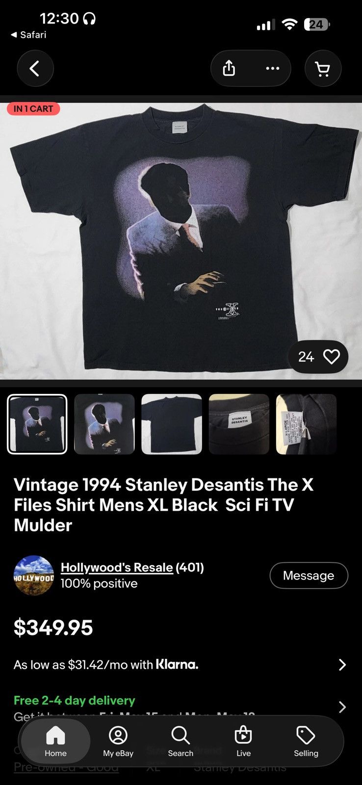 Vintage *EXTREMELY RARE* 1994 Stanley DeSantis X Files Mulder Tee Size US XL / EU 56 / 4 - 7 Thumbnail