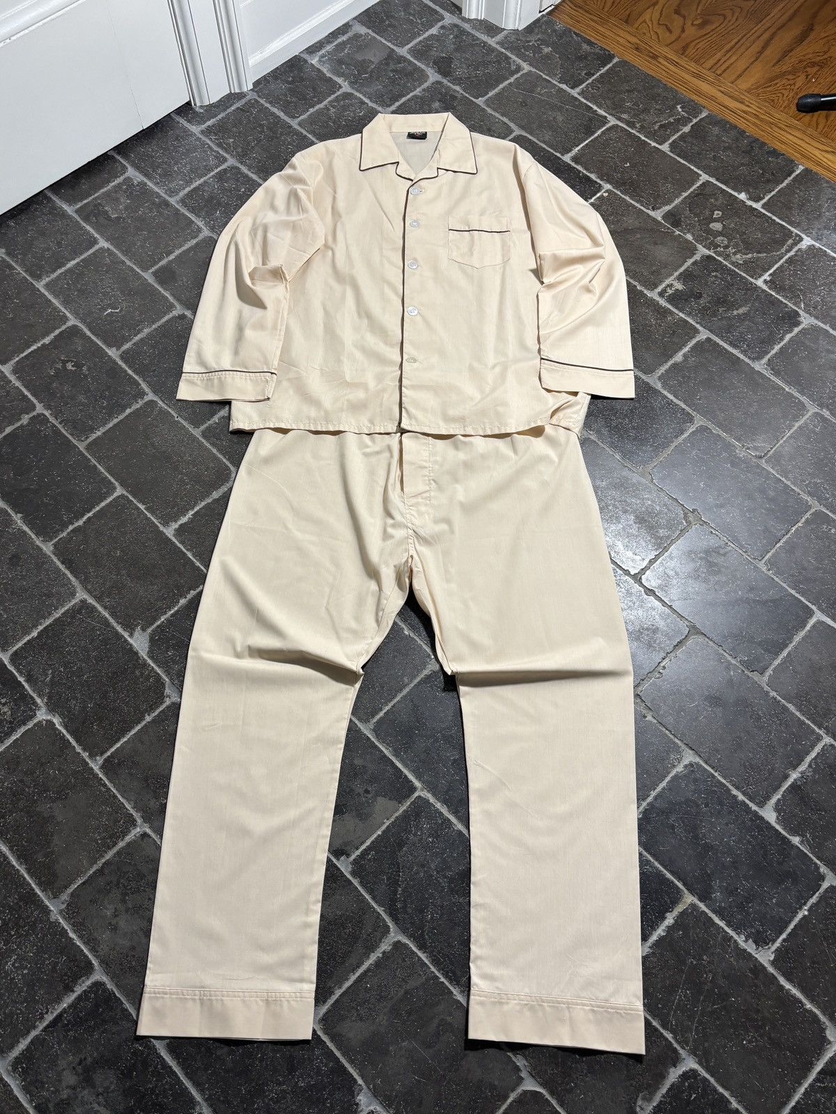 Vintage Vintage Pajama 70s Matching Set Sleep Shirt Pants 80s Perma Size US 38 / EU 54 - 1 Thumbnail