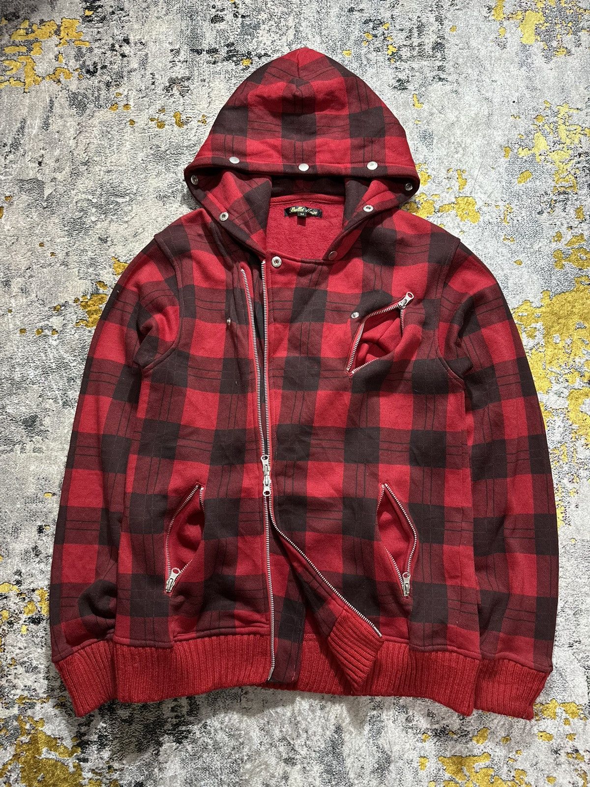 14th Addiction ASSYMETRICAL PLAID BULLET NOISE MULTIZIPPER GOTHIC LGB STYLE Size US M / EU 48-50 / 2 - 5 Thumbnail