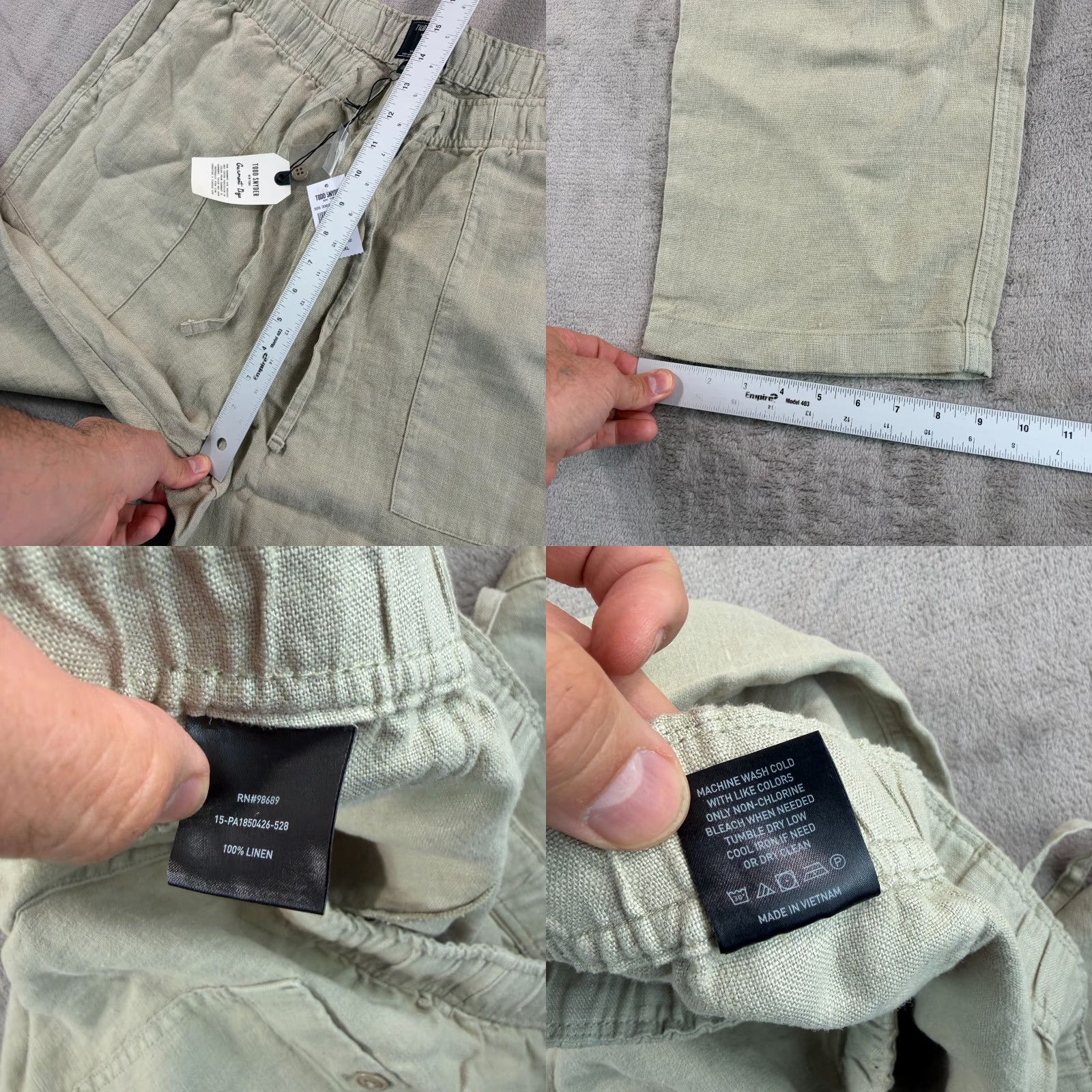 Todd Snyder TODD SNYDER Pants Desert Sage 2XL Linen Beach Straight Fit Mens NWT Clothing 100% Linen Size US 39 - 8 Thumbnail