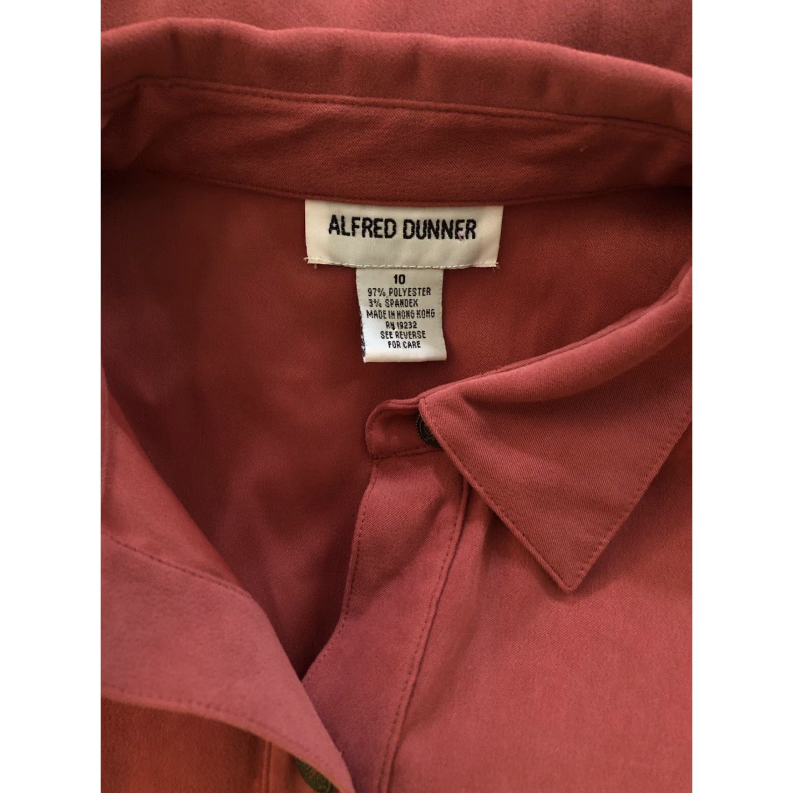 Vintage VINTAGE Alfred Dunner Button-Up Top XL Rust Orange Embroidered Crochet Pocket Back Styled Casual Women's Shirt Size XL / US 12-14 / IT 48-50 - 6 Thumbnail
