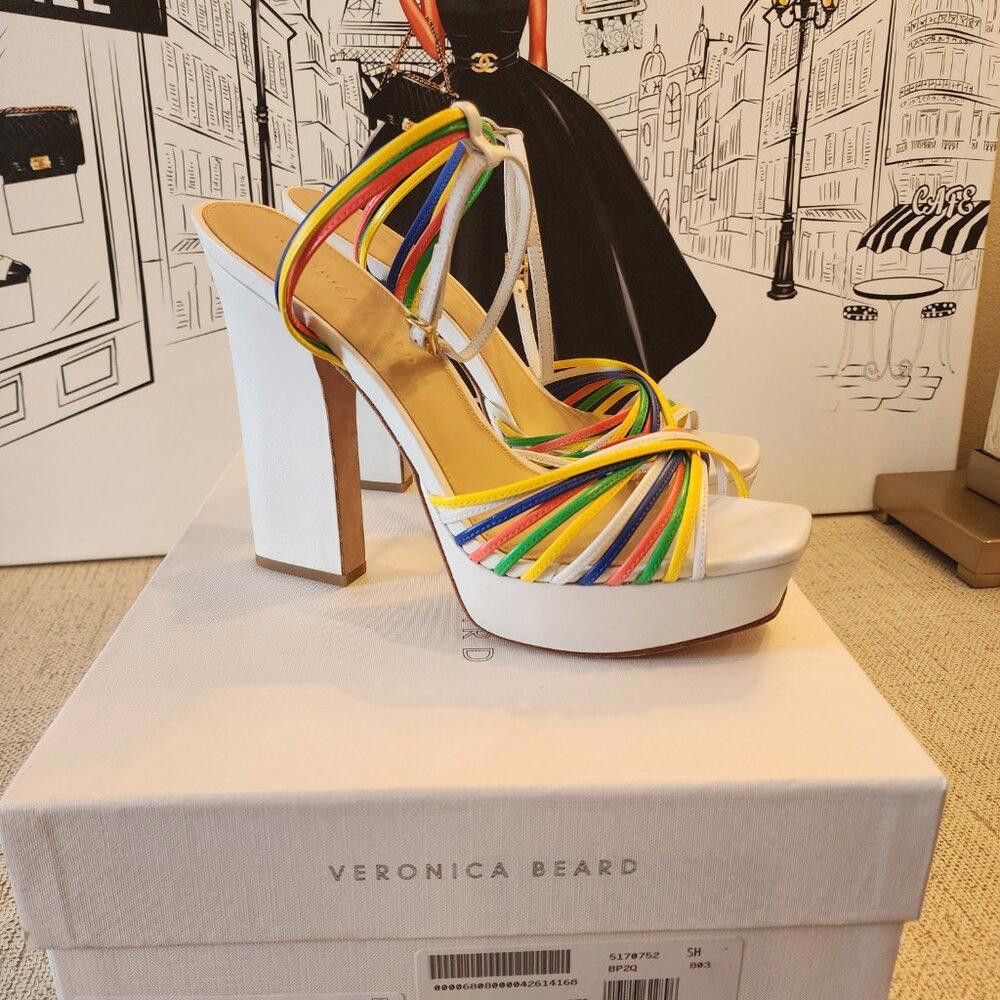 Designer Veronica Beard Fletcher Multi-Colored Sandals Size US 10 / IT 40 - 1 Thumbnail