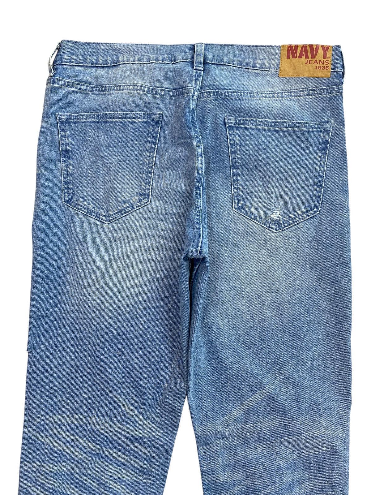 Japanese Brand Blue Faded Wash Style Straight Cut Jeans
