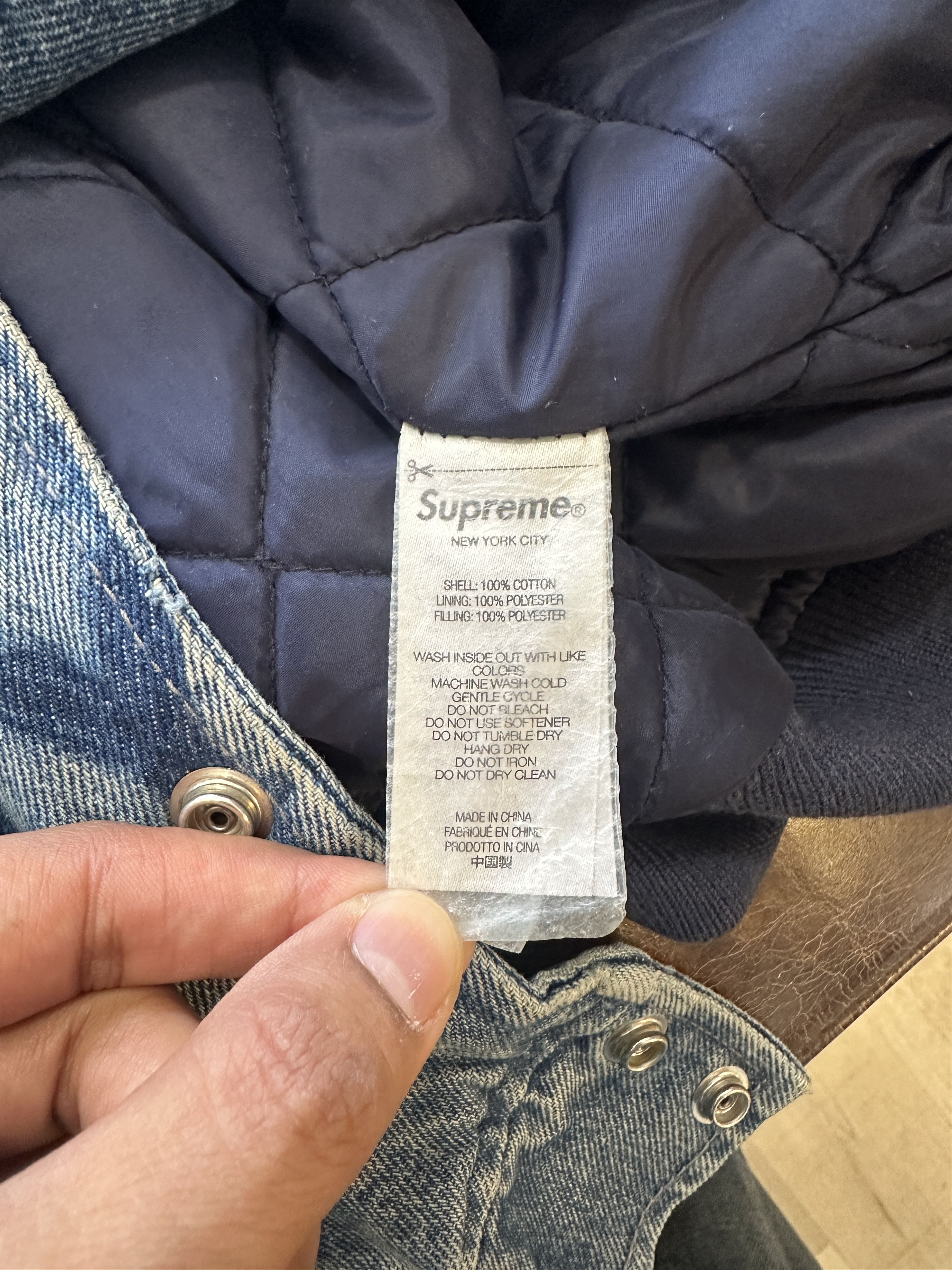 Supreme Supreme Washed Knockout Denim Varsity Jacket Size US L / EU 52-54 / 3 - 6 Thumbnail