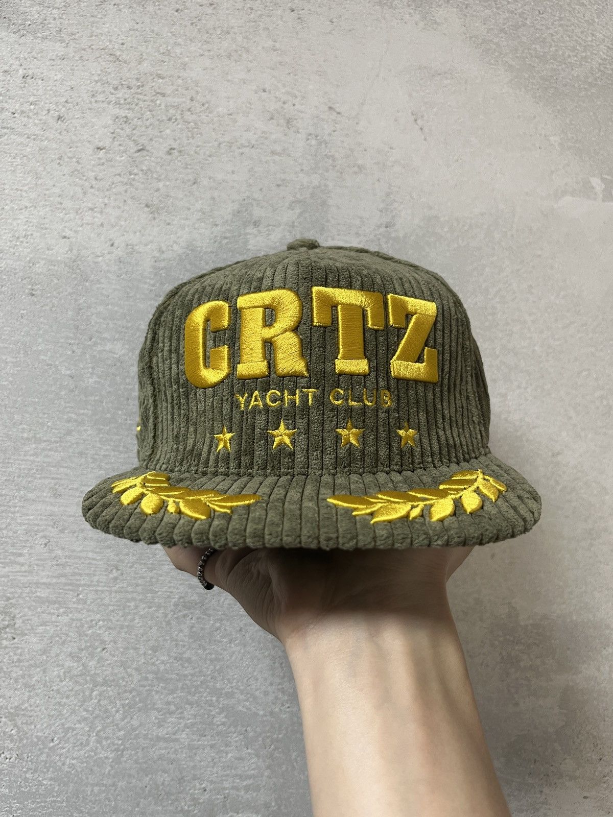 Corteiz Corteiz X Soho Yacht Club Corduroy Snapback Hat Grass Green Size ONE SIZE - 2 Thumbnail