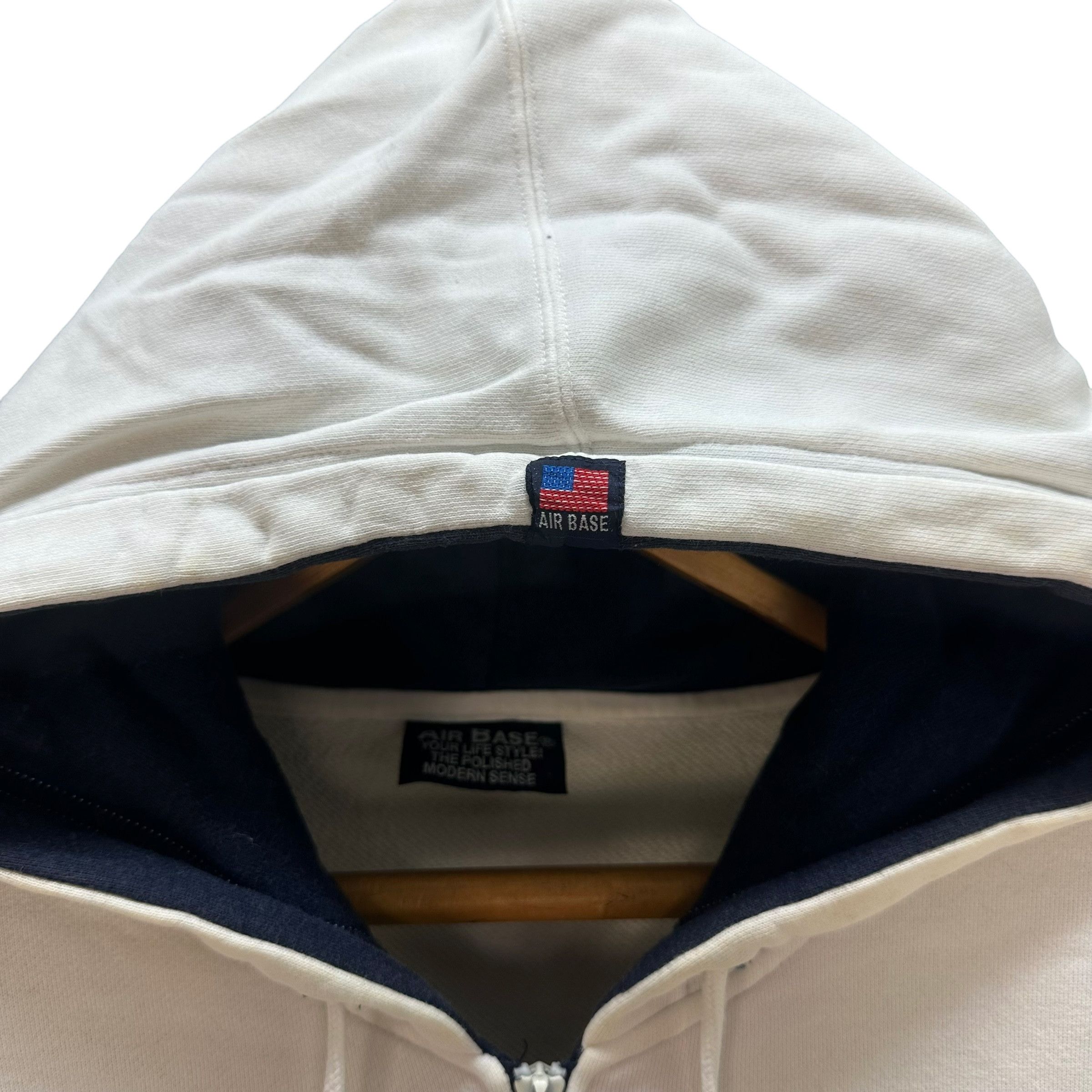 Vintage AIR BASE SPELLOUT BIG LOGO ZIPPER HOODIES #8742-024 Size US L / EU 52-54 / 3 - 3 Thumbnail