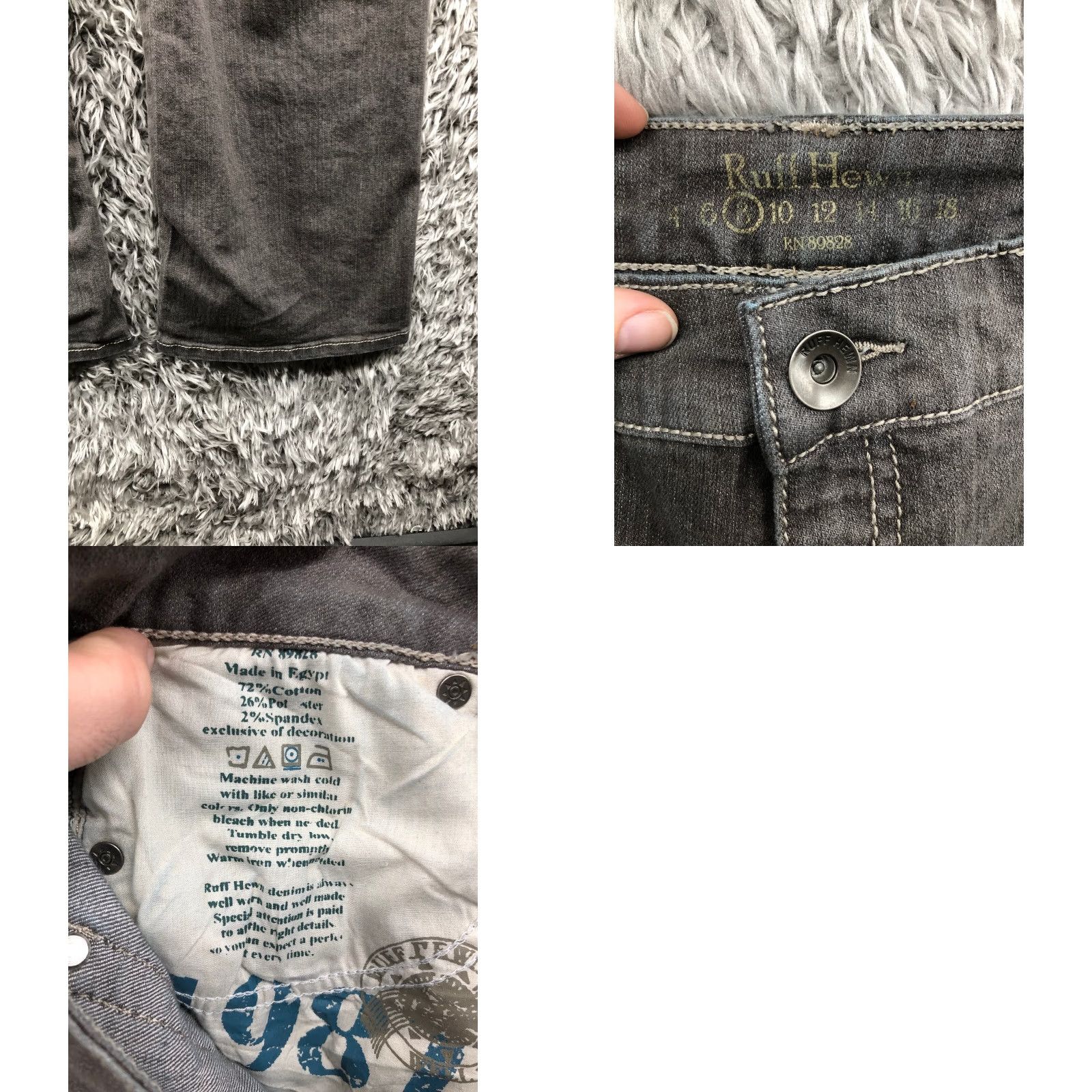 Denime Ruff Hewn Jeans Size 8 Womens Mid Rise Dark Wash Gray Denim Size 30" / US 8 / IT 44 - 8 Thumbnail