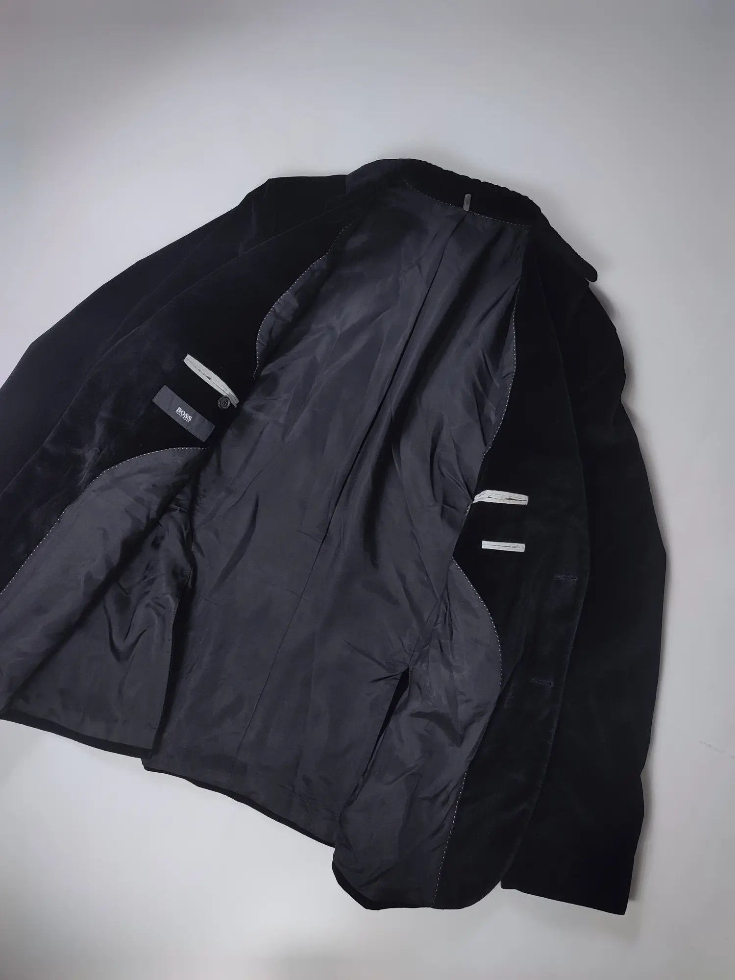 Hugo Boss Hugo Boss Leather Sleeve Velour Blazer Vintage Size 38R - 8 Thumbnail