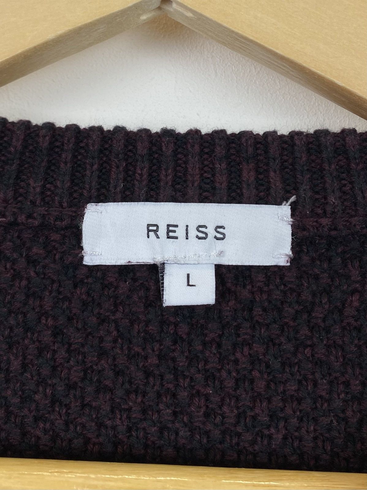 Reiss Reiss Knit Sweater Jumper Pullover Men’s Size L Red Black Size US L / EU 52-54 / 3 - 3 Thumbnail