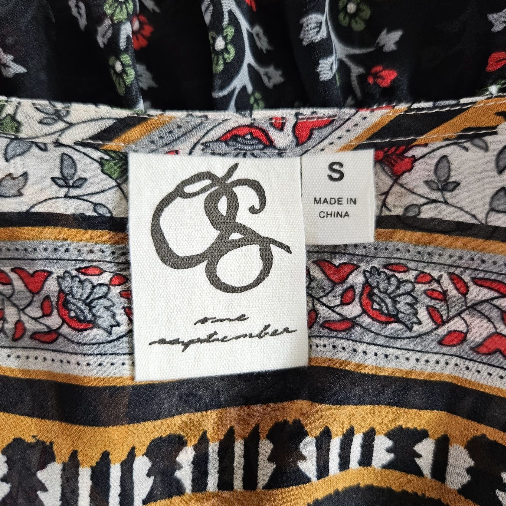 Vintage **One September Women's Small Floral Midi Dress Black Missing Slip** User: One September Women's Small Floral Midi Dress Black Missing Slip Size S / US 4 / IT 40 - 5 Thumbnail