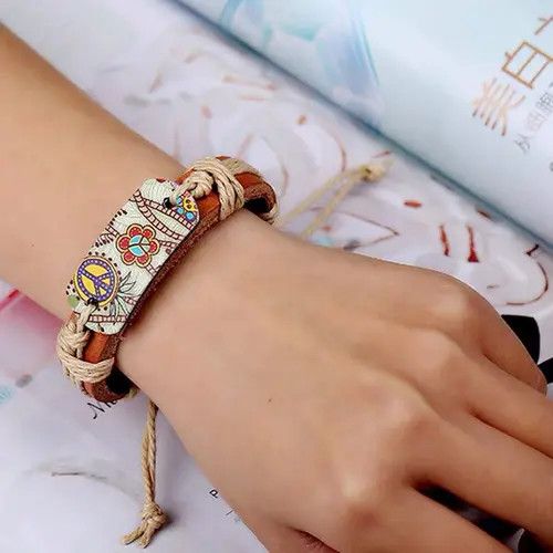 Japanese Brand Retro folk leather bracelet Size ONE SIZE - 8 Thumbnail