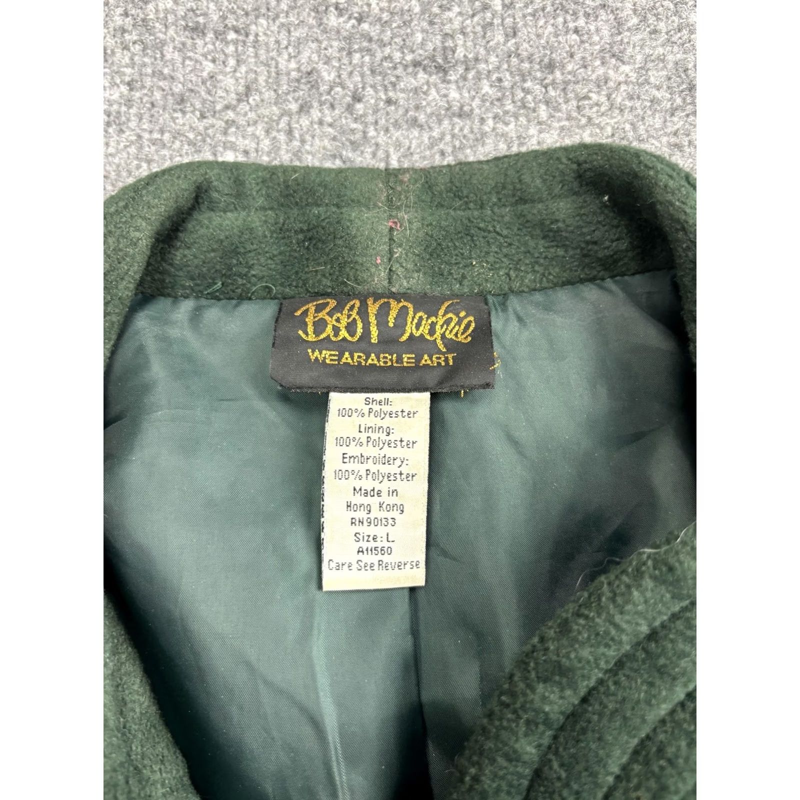 Bob Mackie VINTAGE Bob Mackie Wearable Art Jacket Womens L Green Embroidered Leaf Button Front Size L / US 10 / IT 46 - 2 Thumbnail