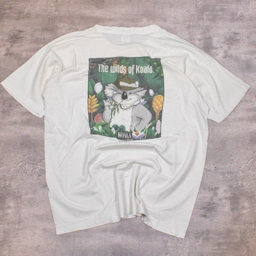 Fruit Of The Loom × Vintage Vintage 1990’s The Wild Of Koala Single Stitch White Tee Size US XL / EU 56 / 4 - 1 Thumbnail