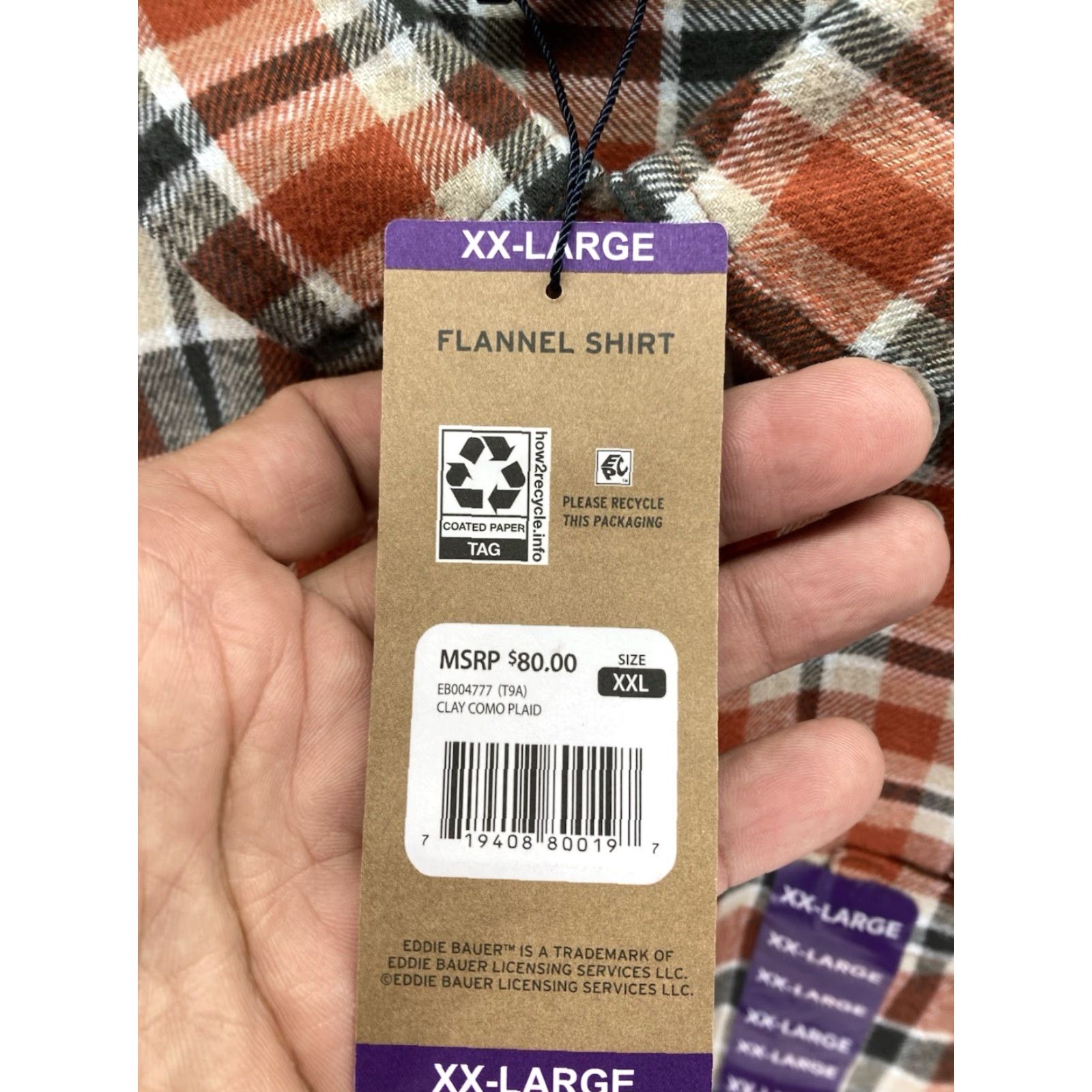 Eddie Bauer Eddie Bauer Flannel Shirt Men Size 2XL XXL Orange Plaid Long Sleeve Button NWT Size US XXL / EU 58 / 5 - 6 Thumbnail