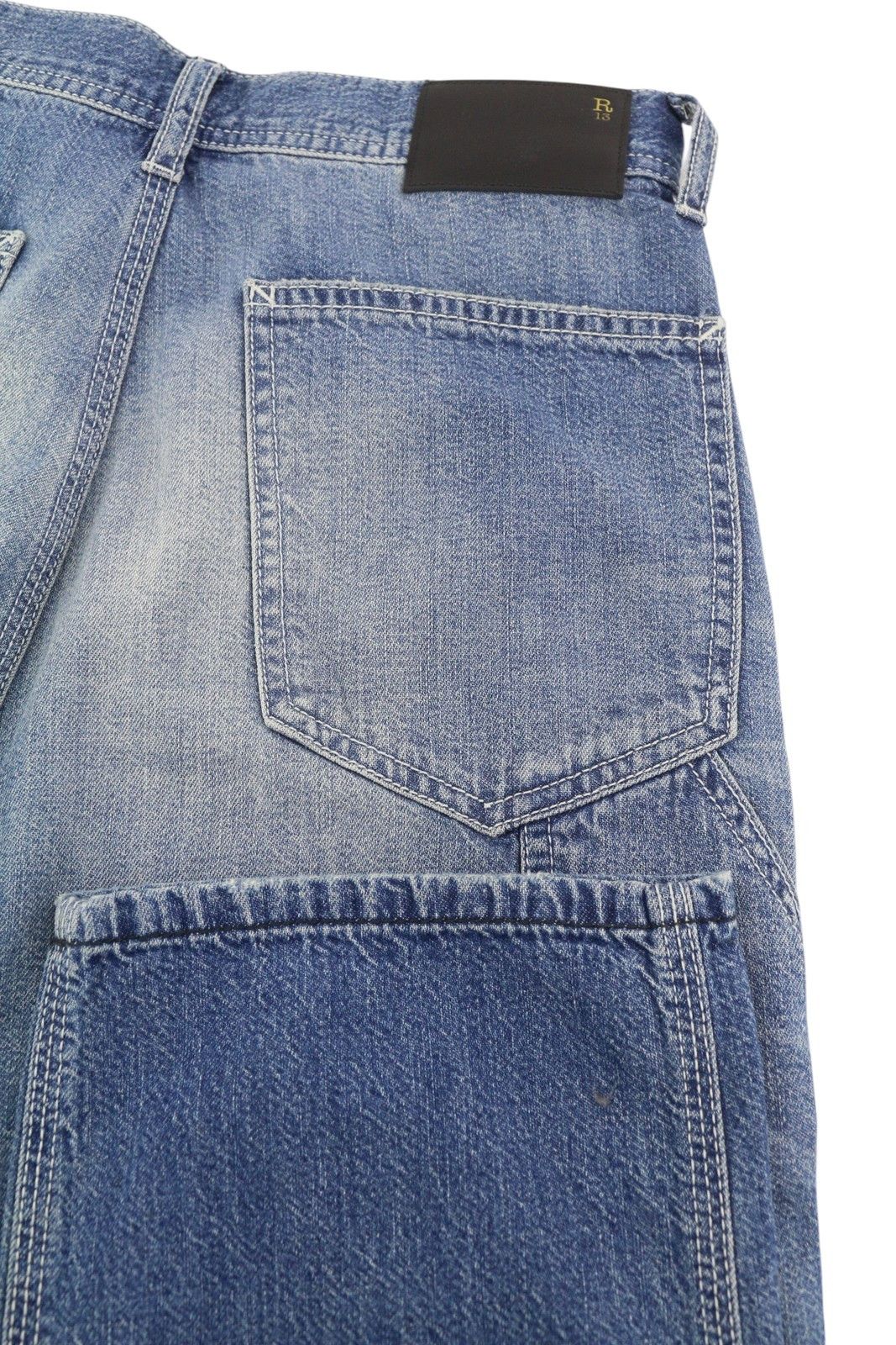 R13 SLIM WORK 27 Washed Colson Indigo High Waist 84460 Size 27" / US 4 / IT 40 - 5 Thumbnail