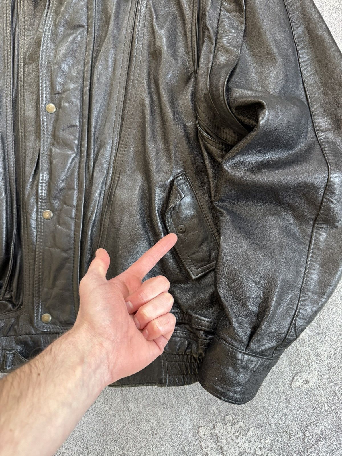 Vintage Leather L aviator bomber pilot jacket transformer vest coat Size US L / EU 52-54 / 3 - 9 Thumbnail