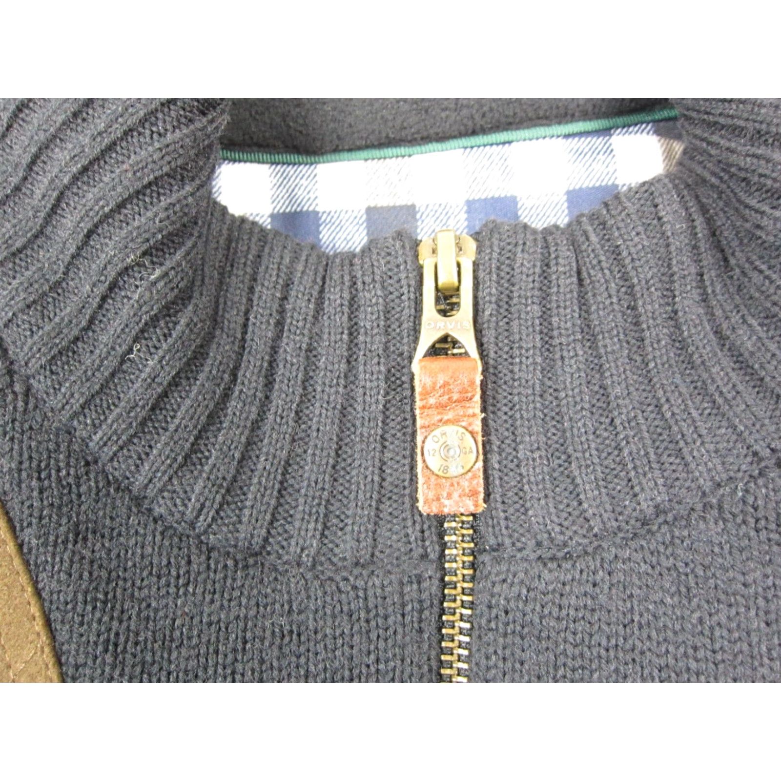 Orvis Orvis Sweatshirt Mens 90s Classic Pullover Mock Neck 1/4 Zip Wool Blue M Adult Regular Fleece Lined Size US M / EU 48-50 / 2 - 4 Thumbnail