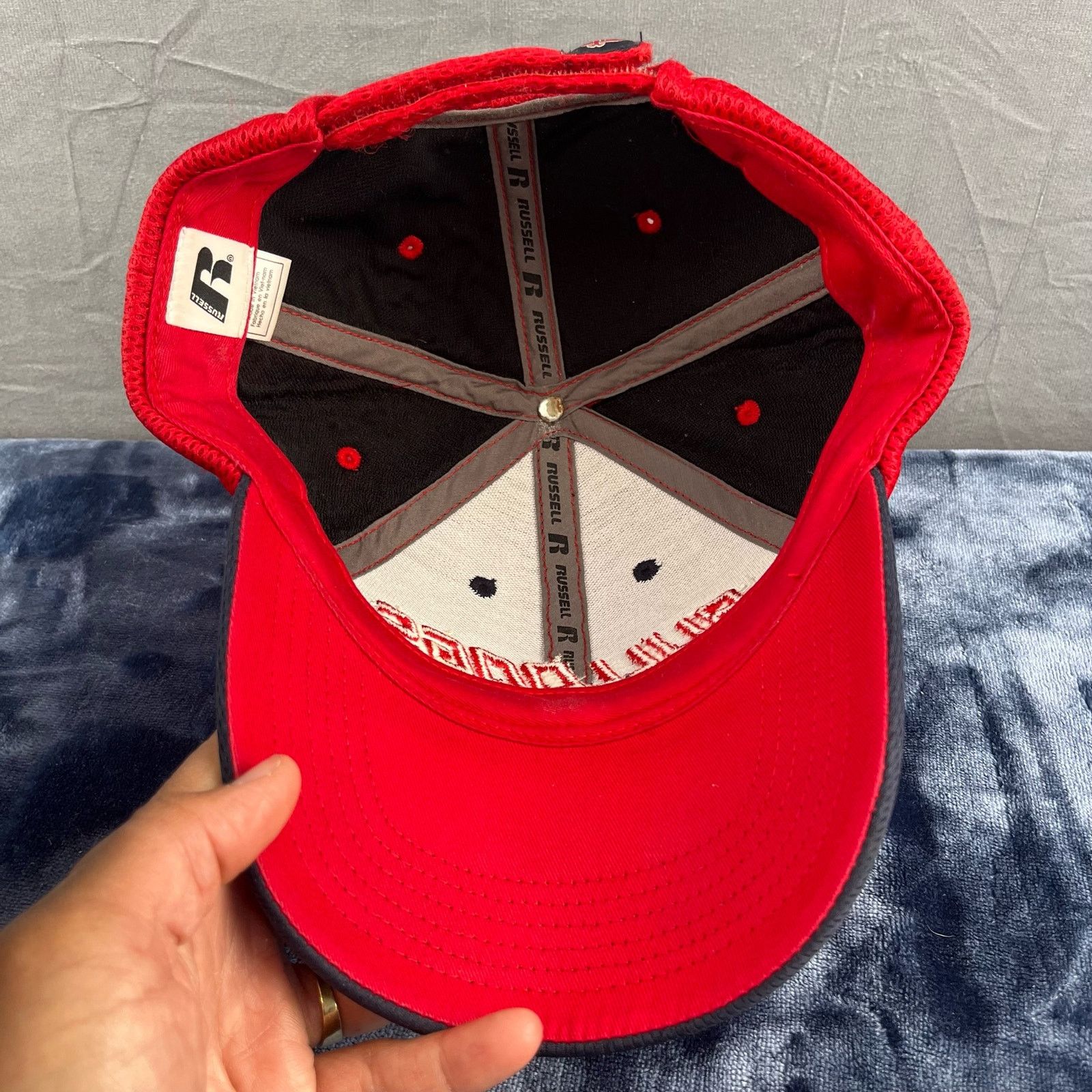 Russell Athletic Fresno State Bulldogs Russell Strapback Mesh Hat Thick Spell Size ONE SIZE - 7 Thumbnail