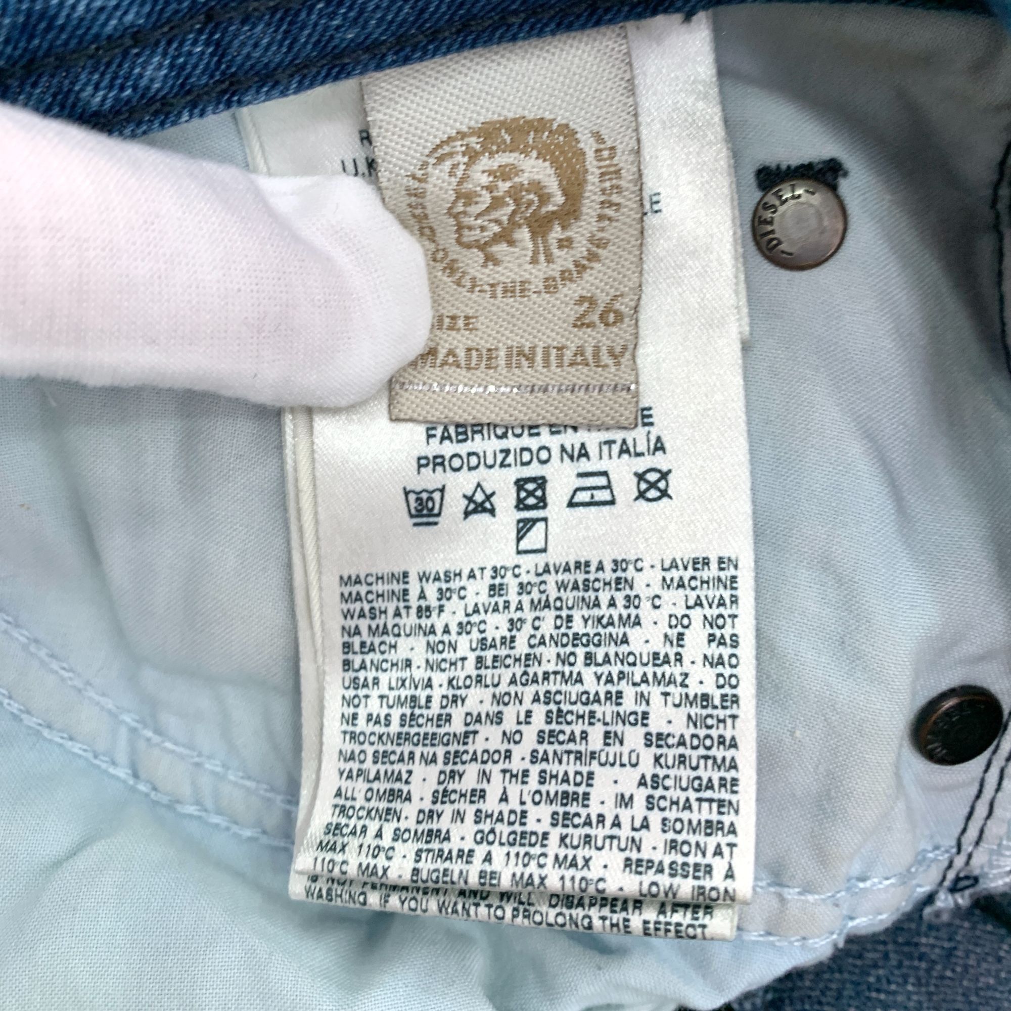Diesel Q11589 Diesel Mens Distressed Blue Straight-Leg Jeans Size US 26 / EU 42 - 7 Thumbnail