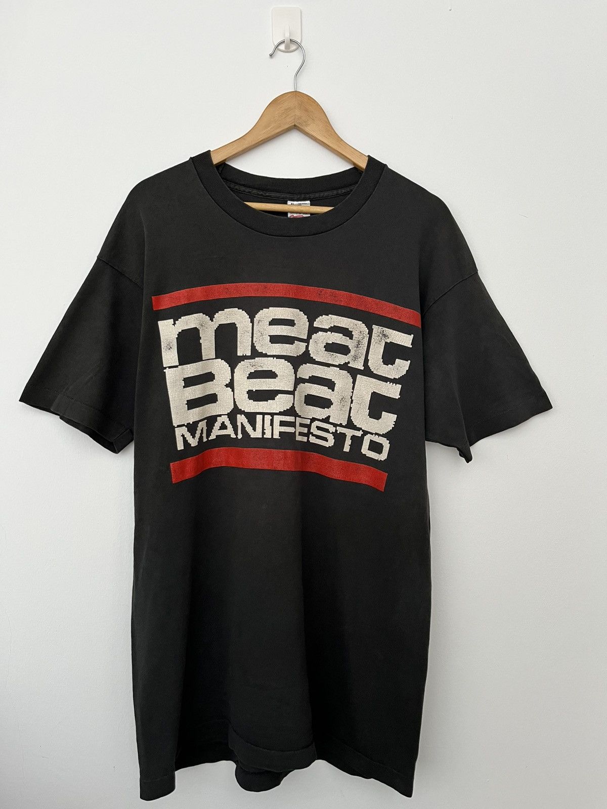 Vintage Vintage 90s Meat Beat Manifesto Electronic Dance T Shirt Size US XL / EU 56 / 4 - 1 Thumbnail