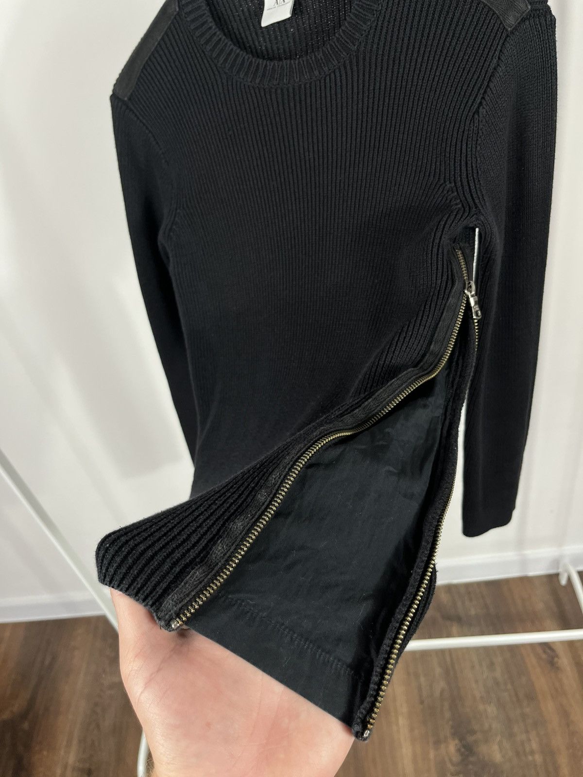 Armani Exchange Armani Exchange Ribbed Sweater Zipper Sides Biker Black Size US S / EU 44-46 / 1 - 6 Thumbnail