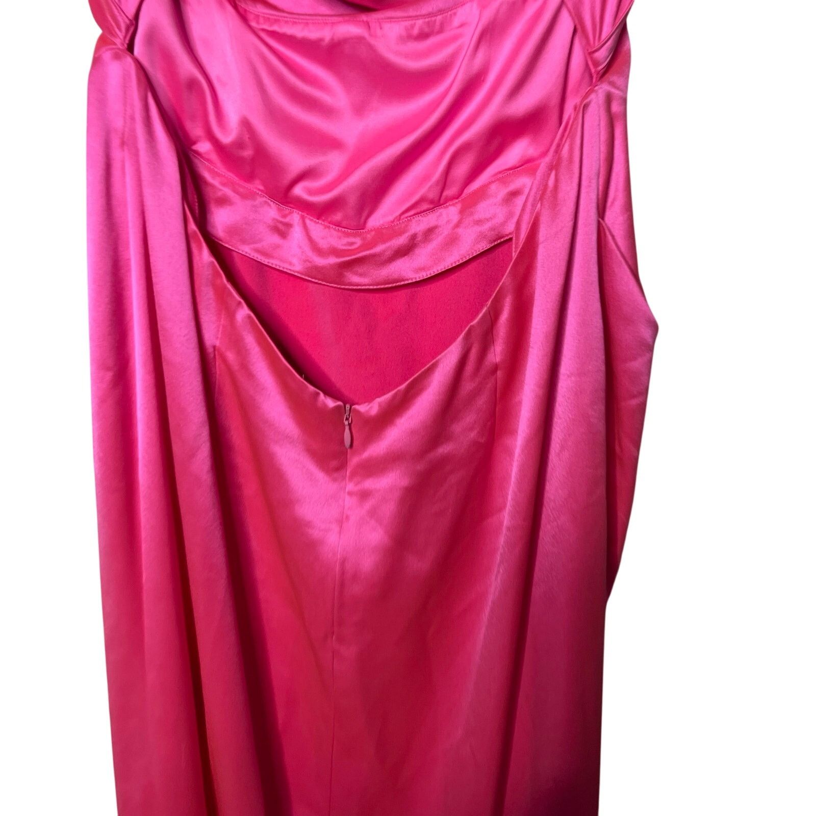 Retrofete Retrofete Rosa Maxi slip Dress Hyper Pink side seam split L Size L / US 10 / IT 46 - 9 Thumbnail
