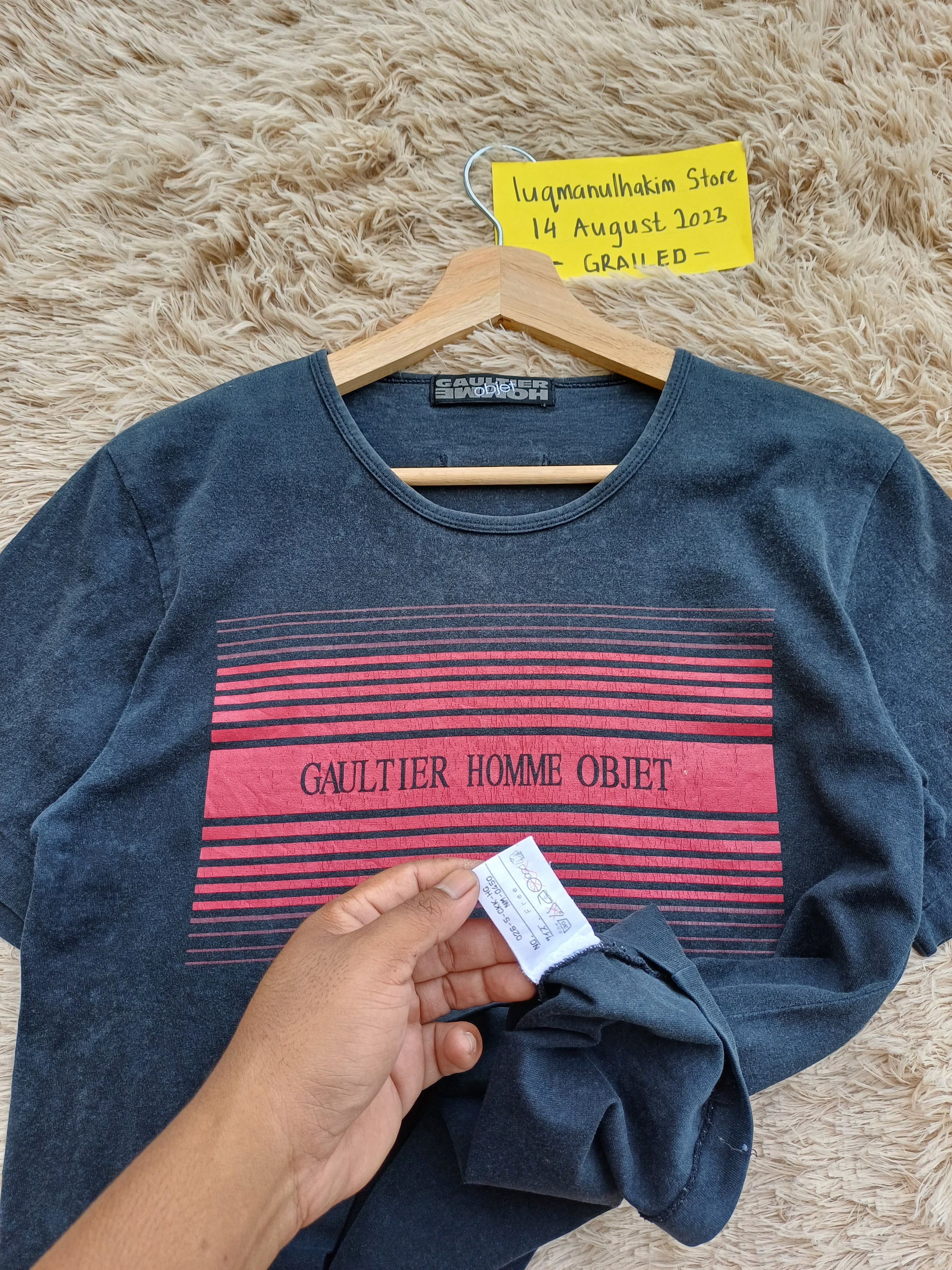 Jean Paul Gaultier Rare Vintage Gaultier Homme Objet Spellout Tee Size US S / EU 44-46 / 1 - 5 Thumbnail