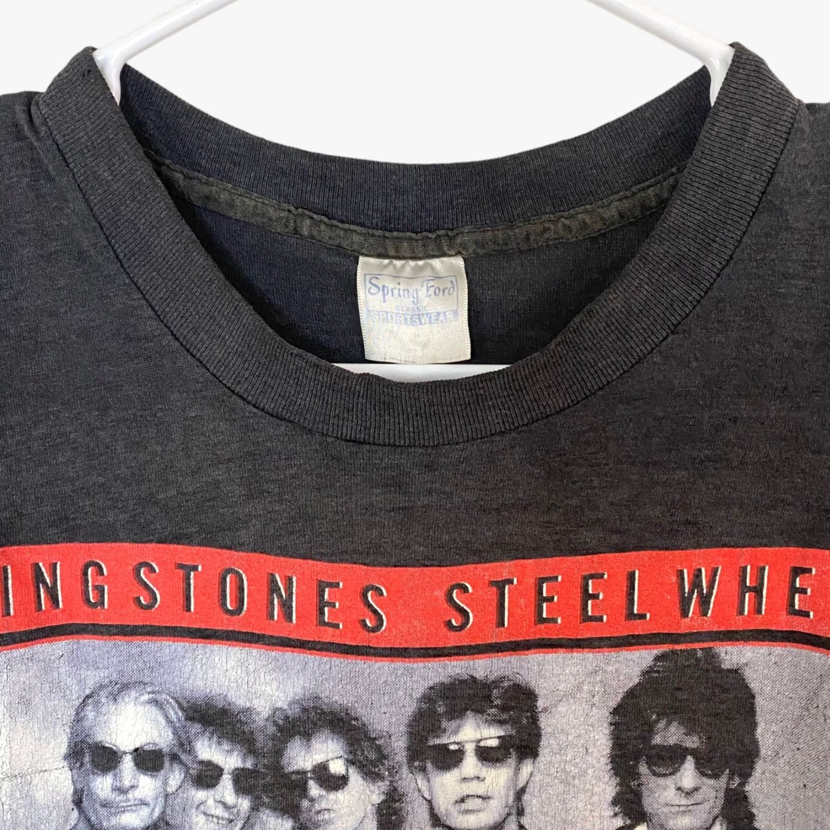 Vintage VINTAGE Rolling Stones T-Shirt 1989 Steel Wheels Tour Music Band Mens Large Black Graphic Tee Retro 80s Concert Size US L / EU 52-54 / 3 - 4 Thumbnail
