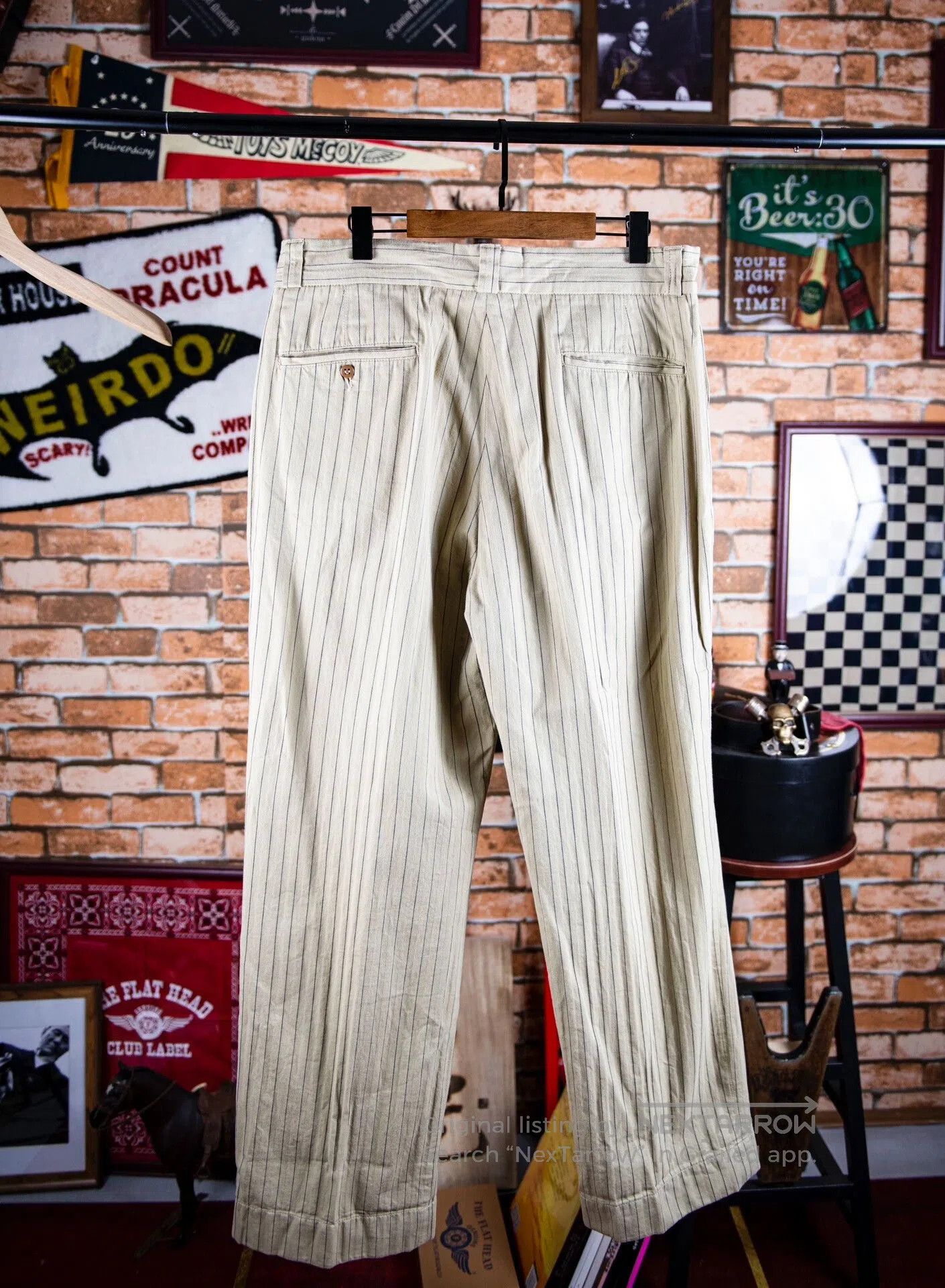 At Last & Co Beige Striped Pants from Atlast&Co. Size US 30 / EU 46 - 2 Thumbnail