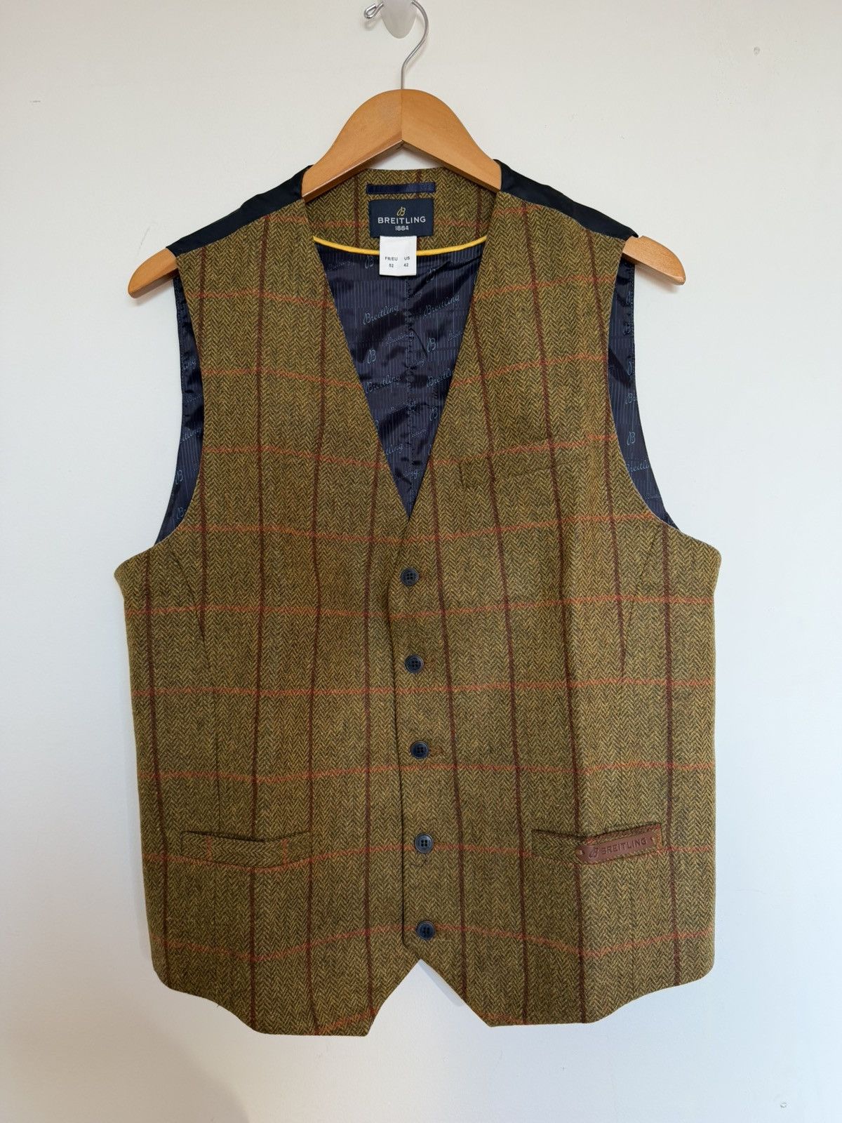 Breitling Breitling 1884 Harris Tweed Wool Vest Waistcoat US 42 EU 52 Size 42R - 1 Thumbnail