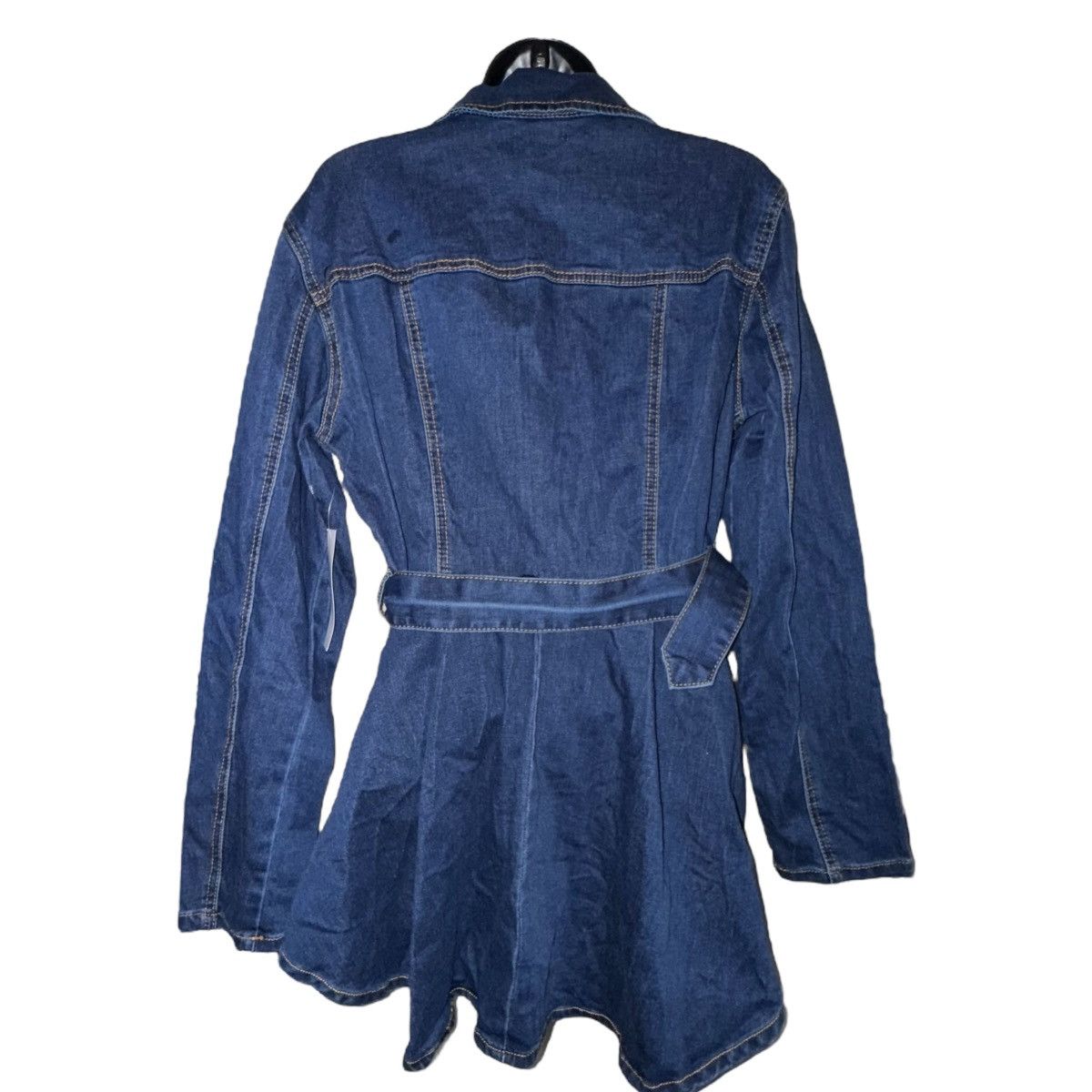 Venus Venus dark wash high low flounce hem denim biker jacket Size M / US 6-8 / IT 42-44 - 8 Thumbnail