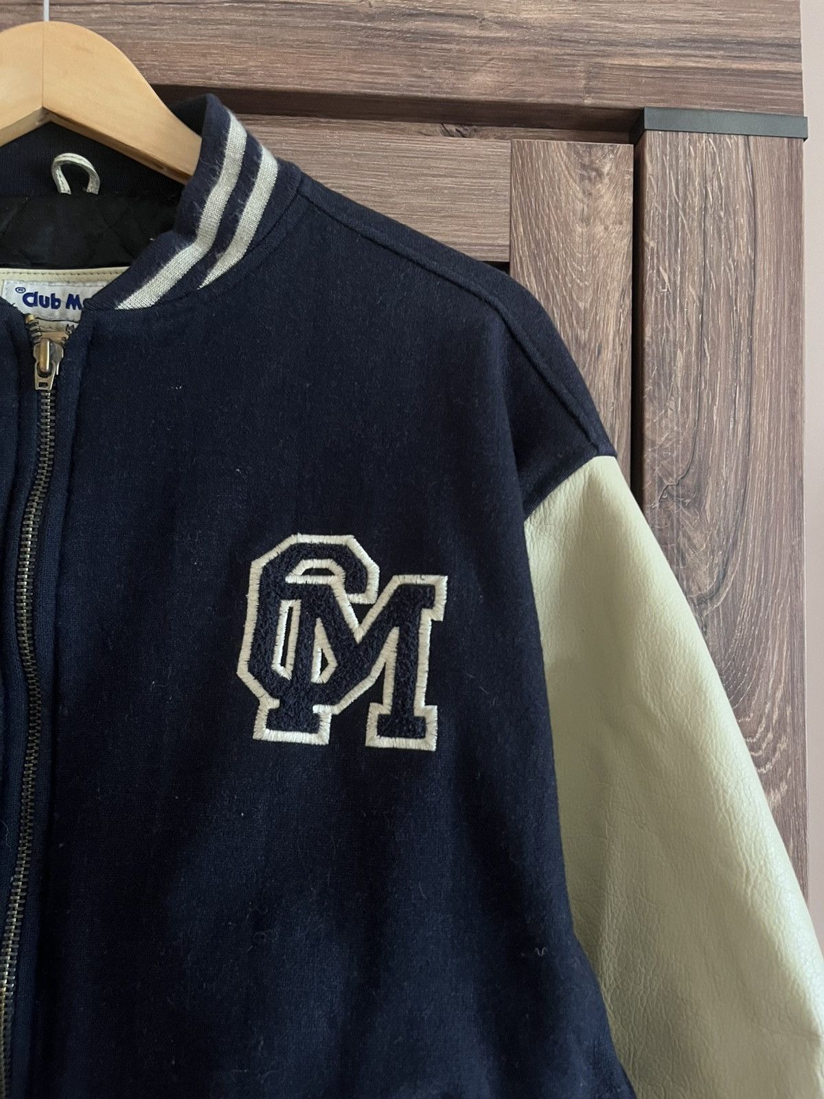 Vintage Vintage Club Med Varsity Wool Leather Jacket M Size US M / EU 48-50 / 2 - 4 Thumbnail