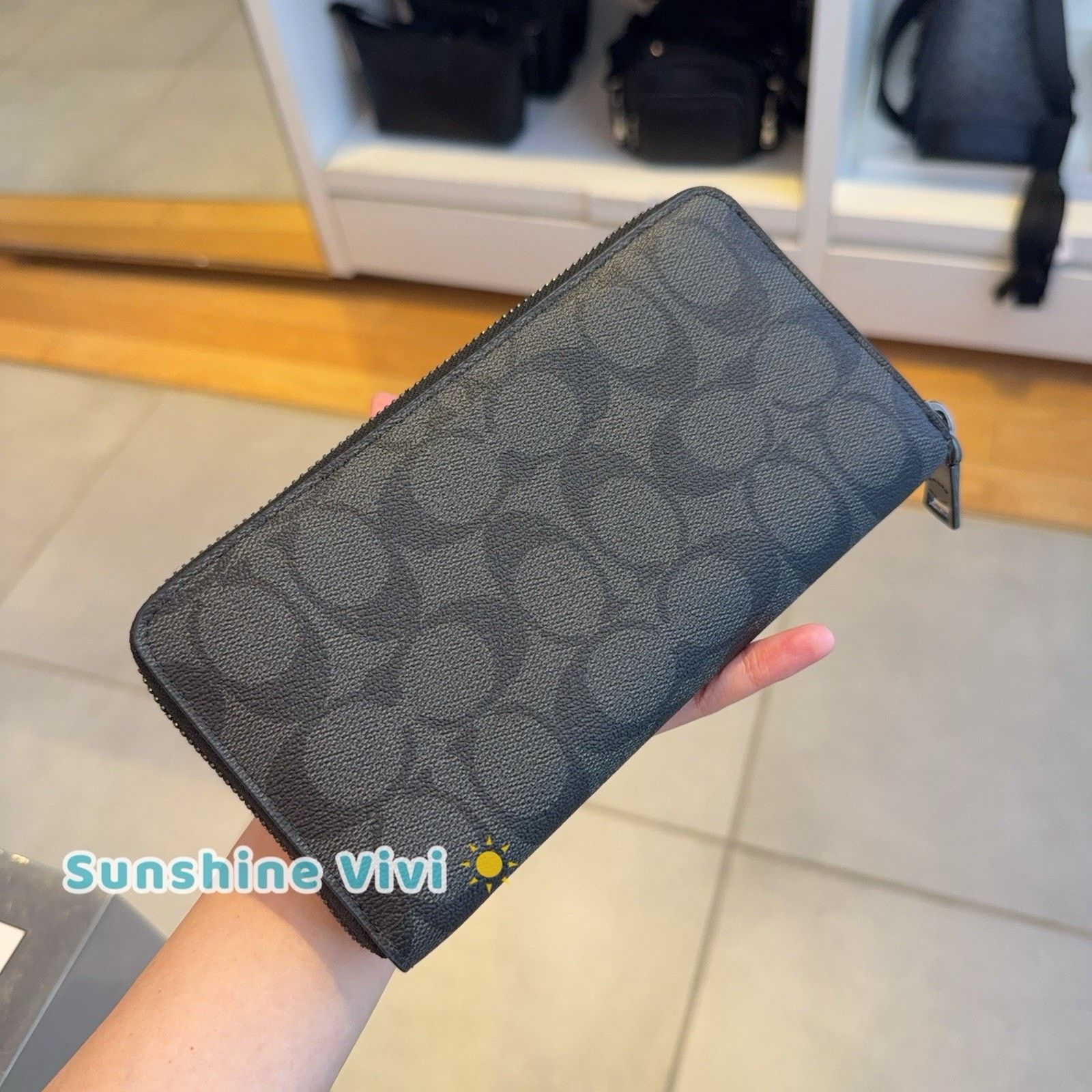 Coach NWT COACH Accordion Wallet Charcoal/Black 58112/CY405 Size ONE SIZE - 3 Thumbnail